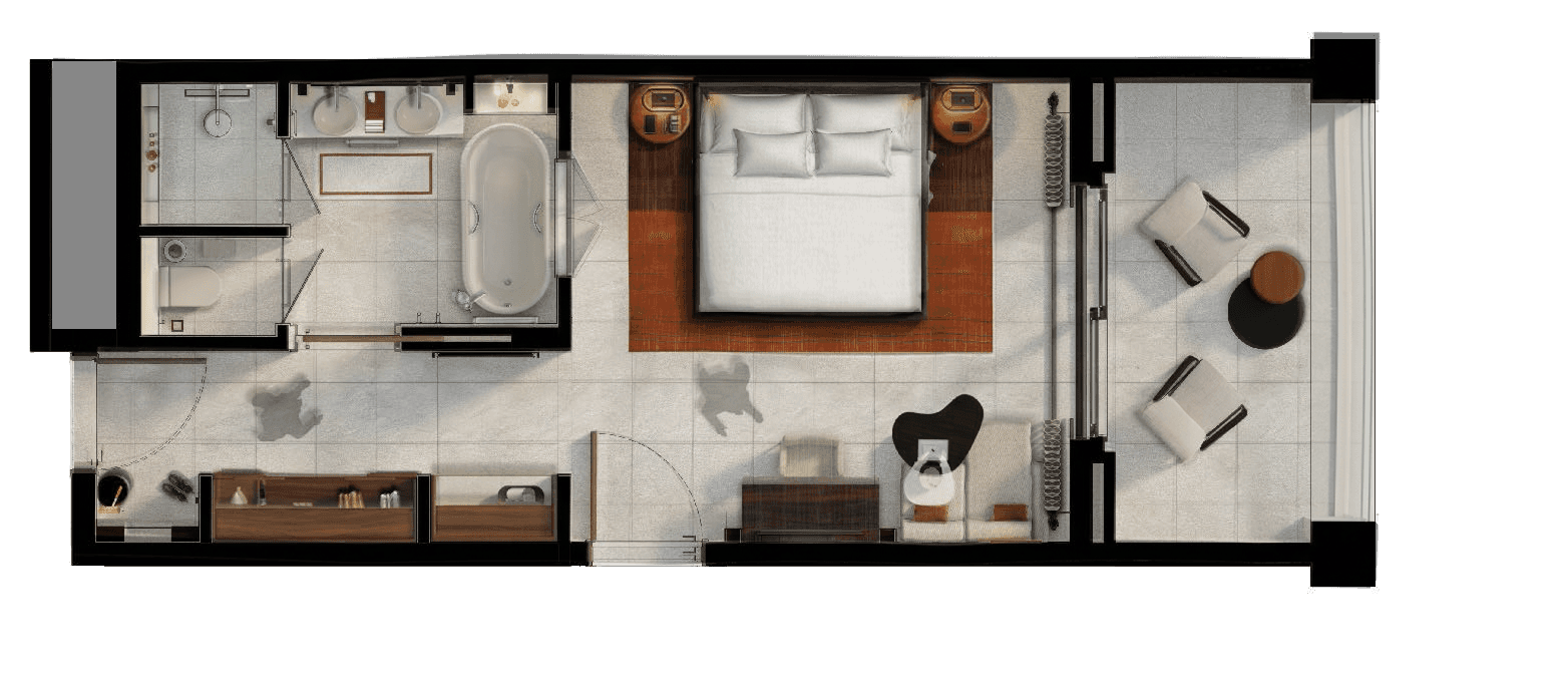 Plan of hotel room