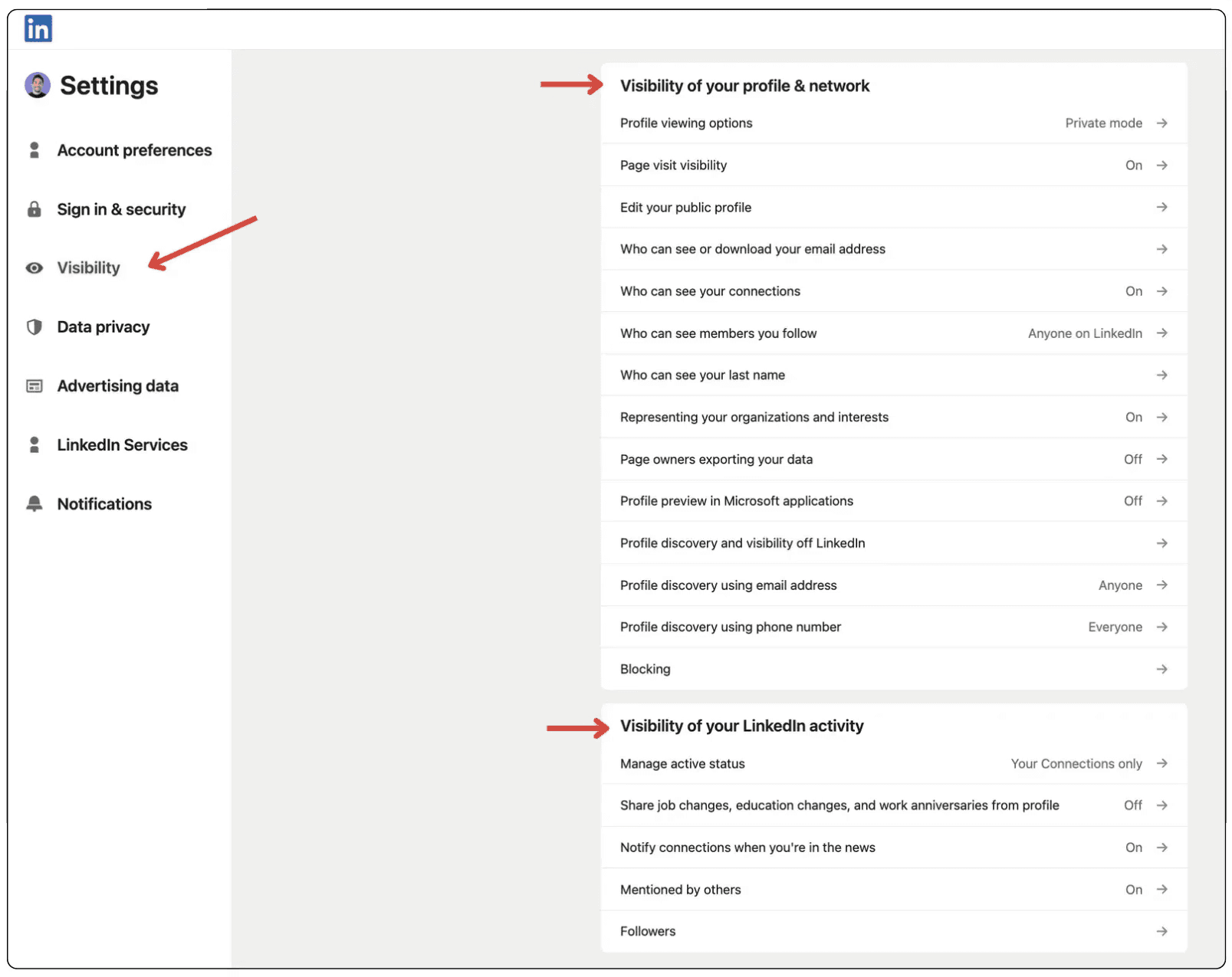 A step-by-step guide for accessing LinkedIn's privacy settings