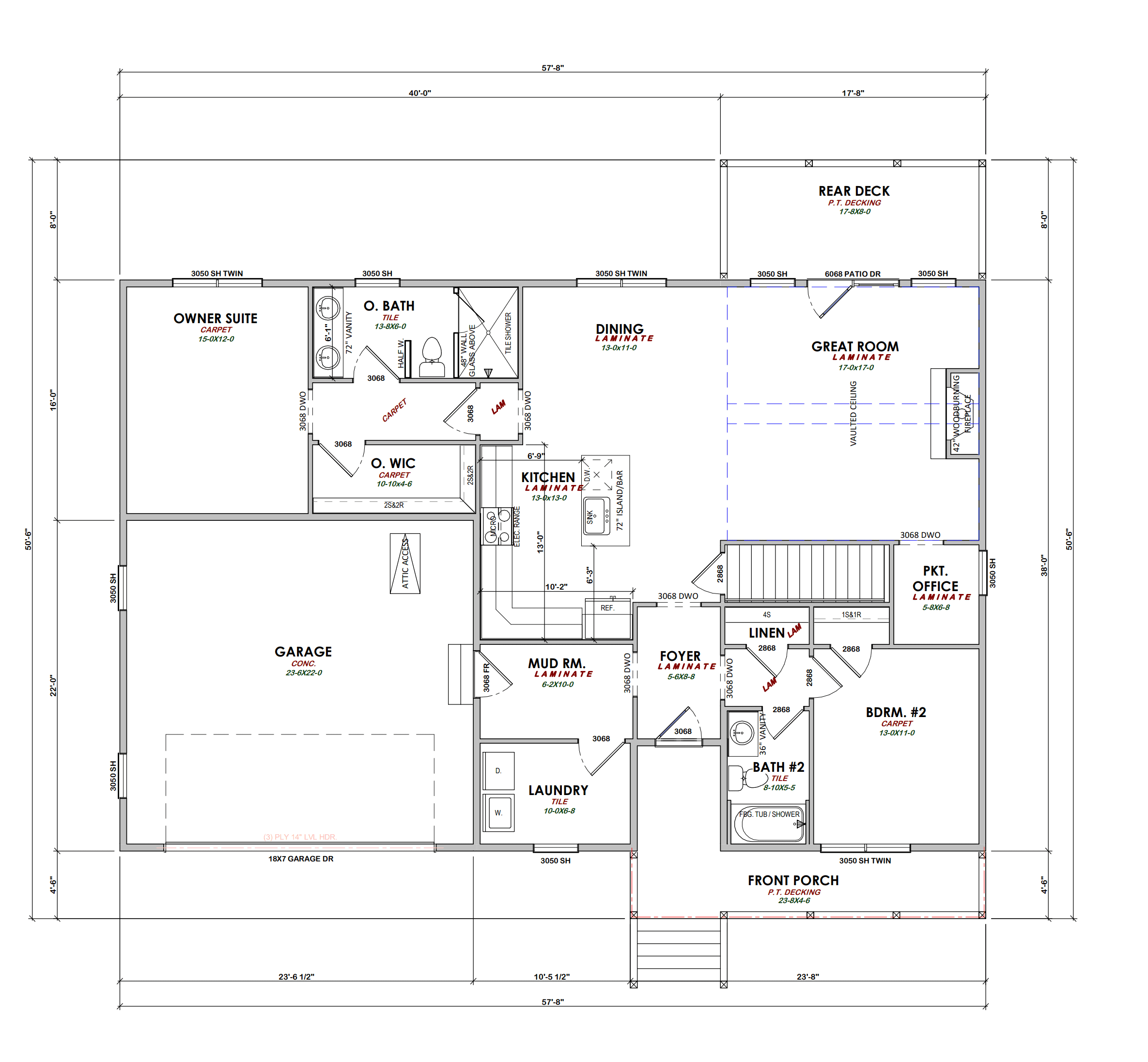 2 bedroom, 2 bathroom custom home in GA,TN,NC, and SC