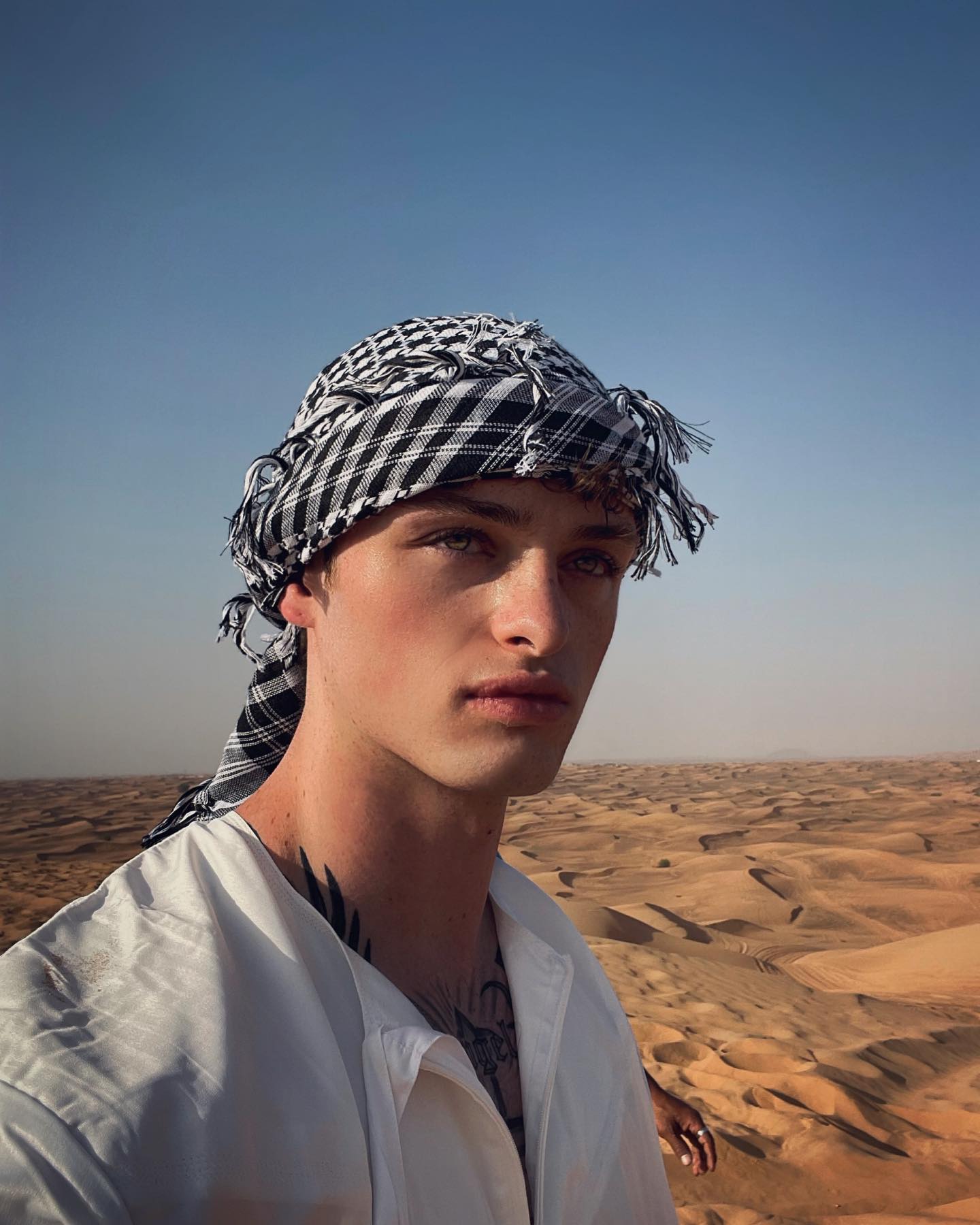 Woman with colorful makeup and blurred face