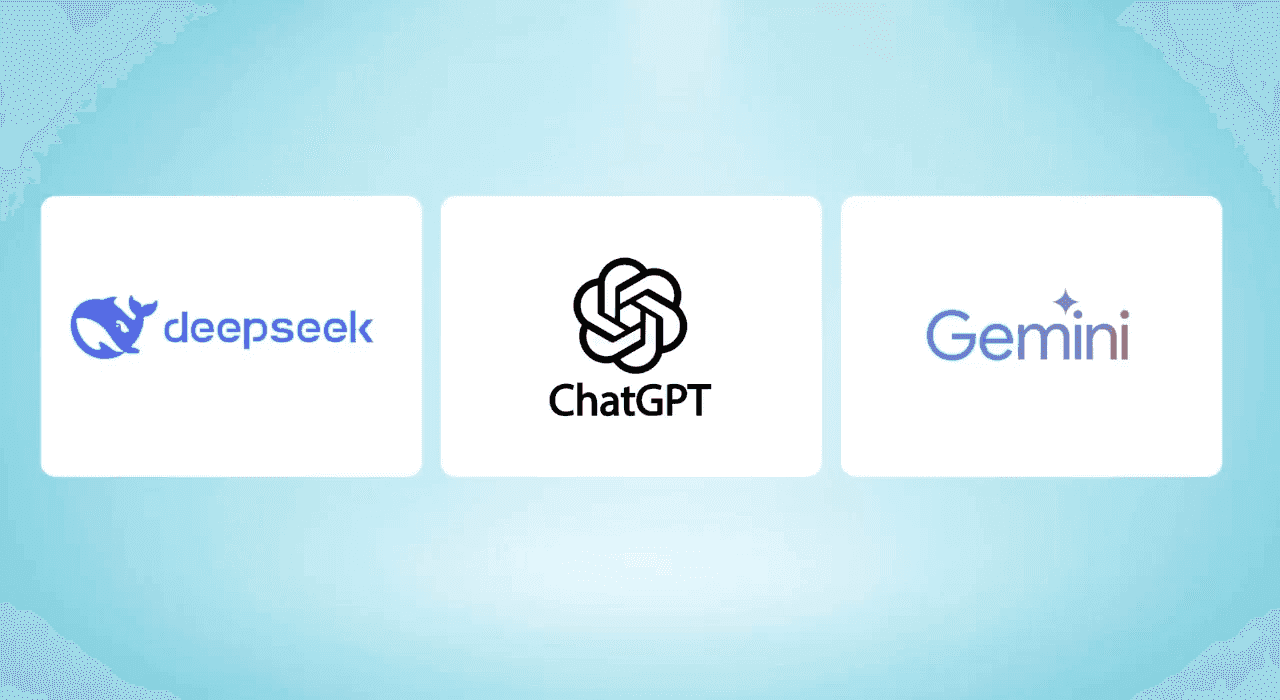 An illustration showing three top AI tools