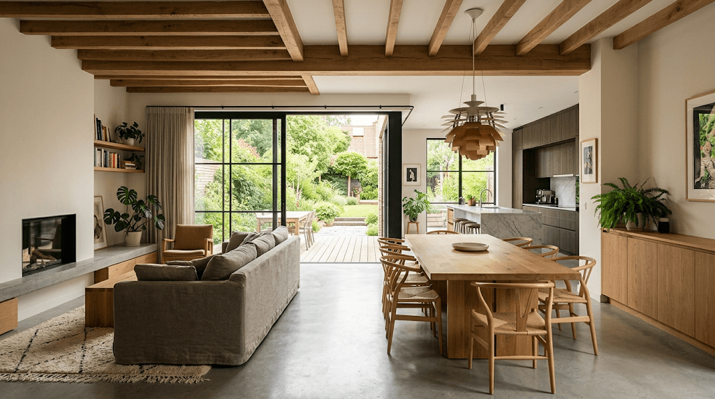 Intérieur entièrement rénové après une transformation complète de la maison.