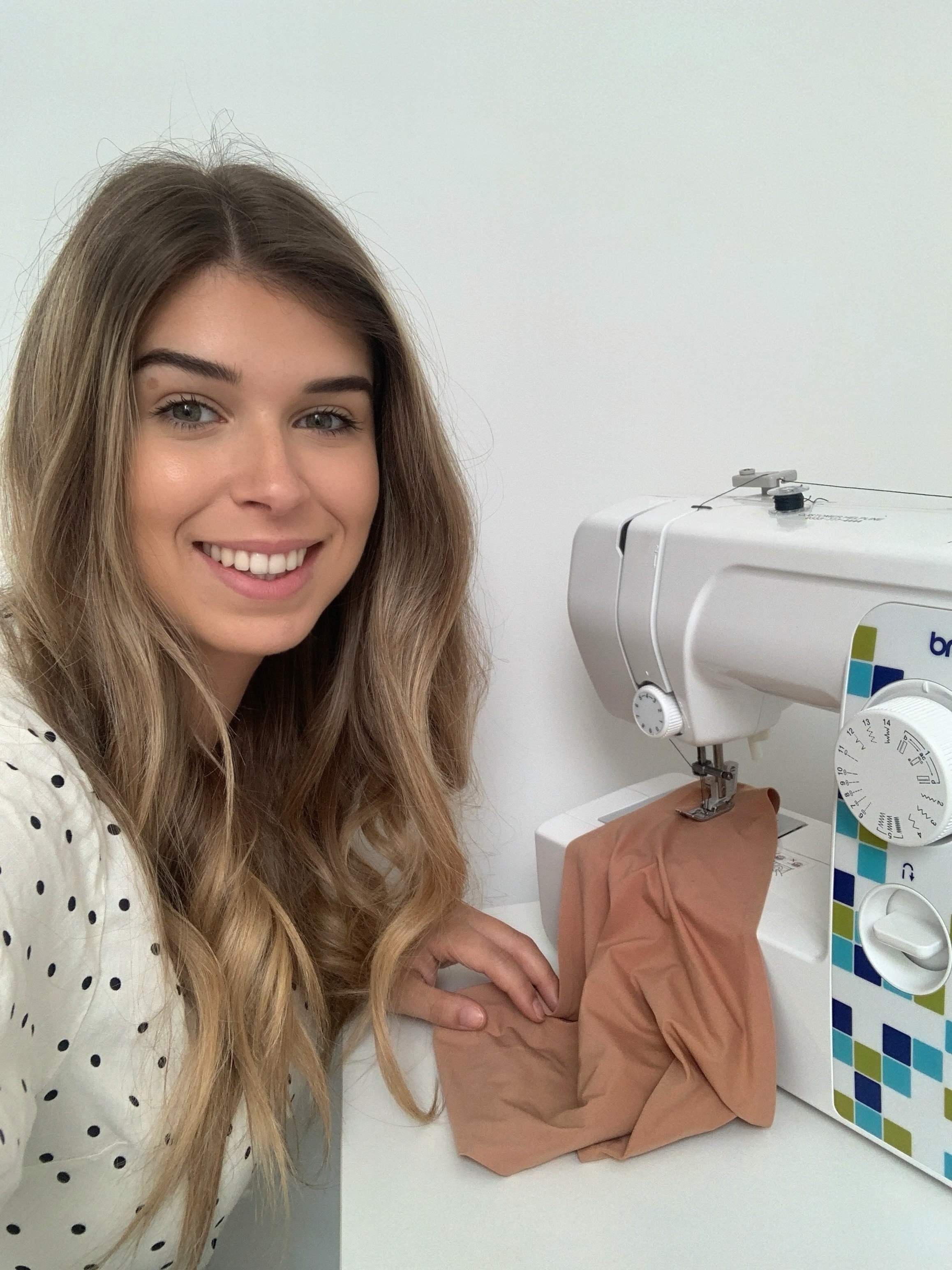 Founder Alex Pluthero sewing her first products