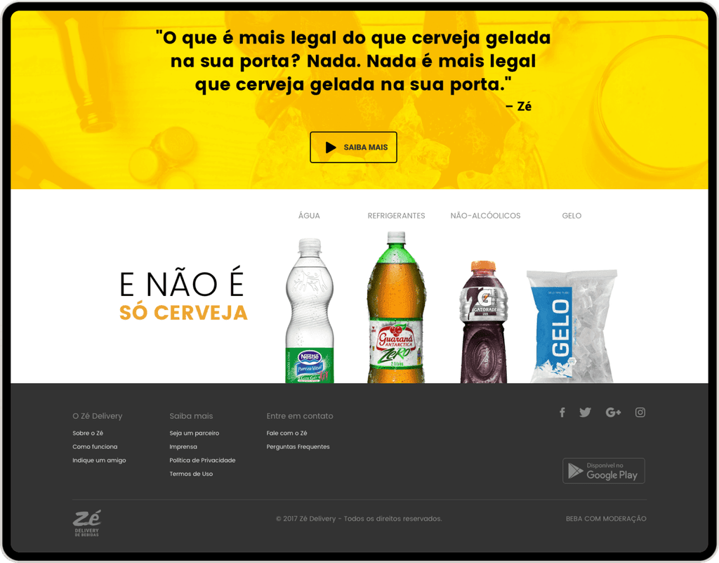 Updated and approved Zé Delivery's homepage UI