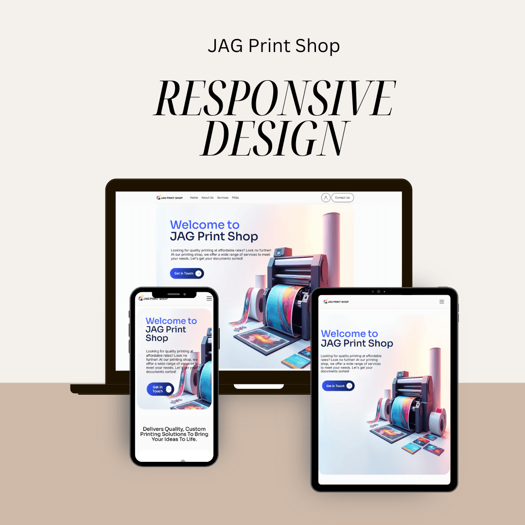 Printing website mockup