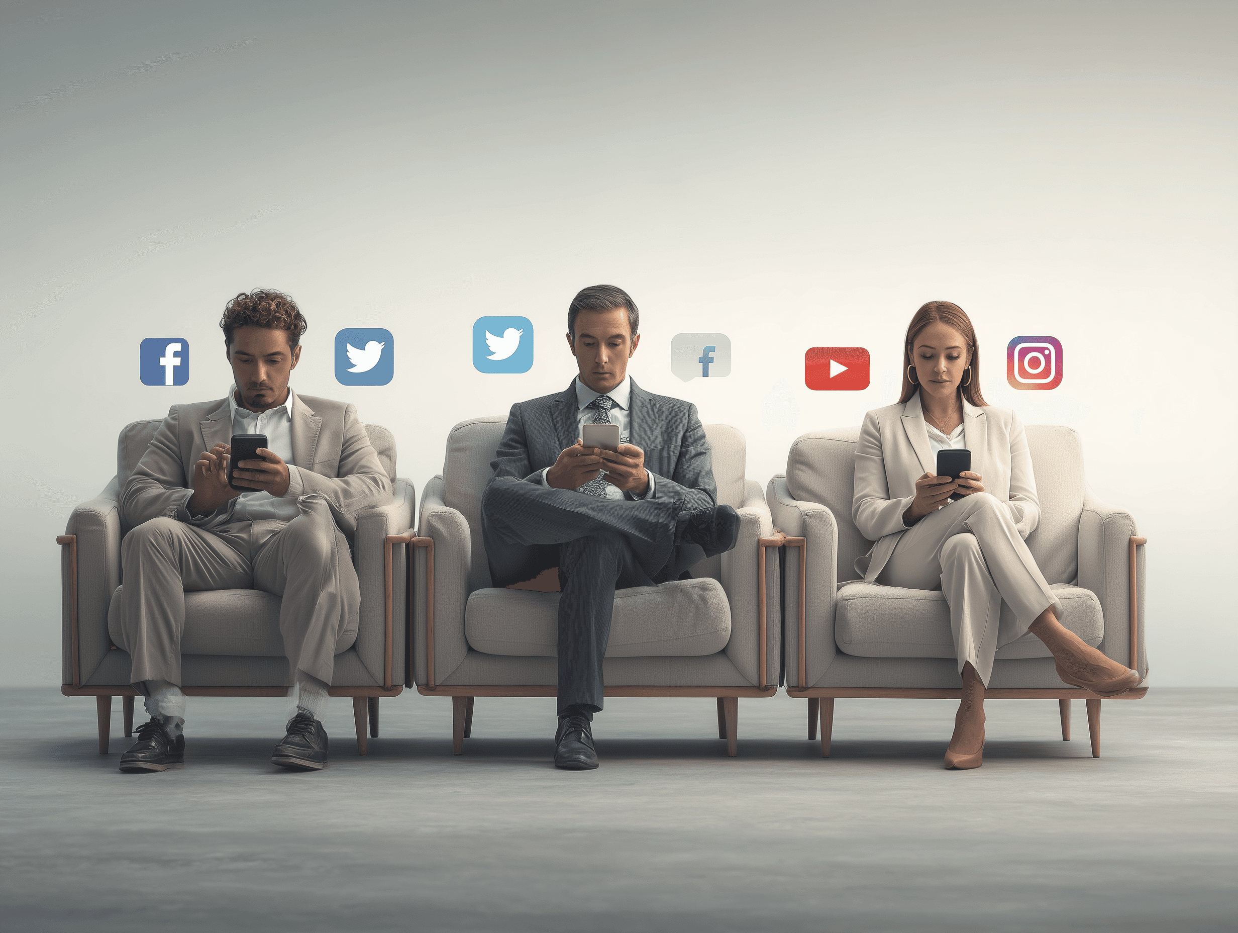 Consultores imobiliários a partilhar nas redes sociais