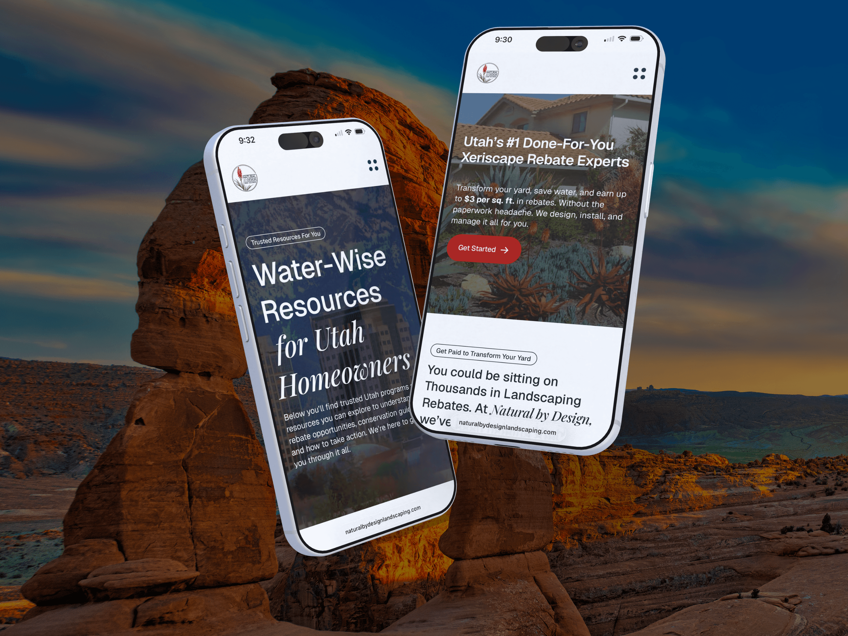 Natural By Design Iphone mockups