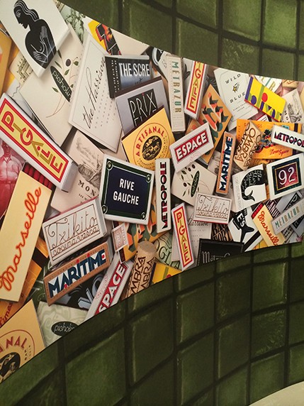 exhibition of multicoloured stickers