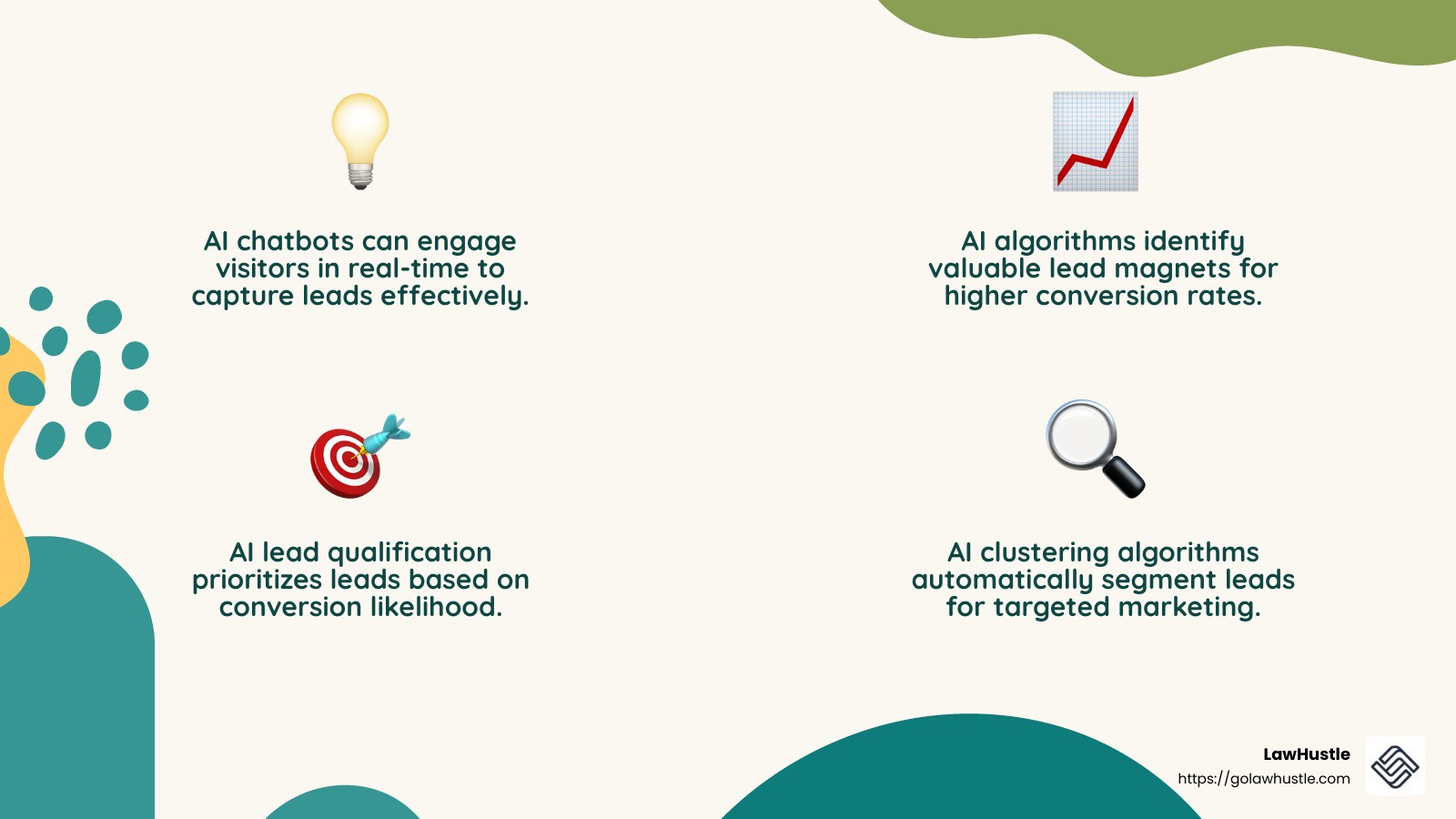 AI algorithms can analyze data to improve lead qualification and segmentation. - AI-powered lead generation infographic 4_facts_emoji_nature
