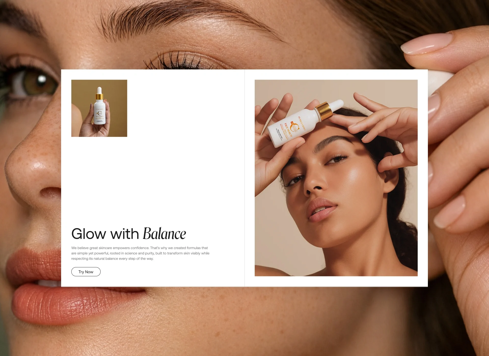 Product page UI design for vitamin C skincare brand