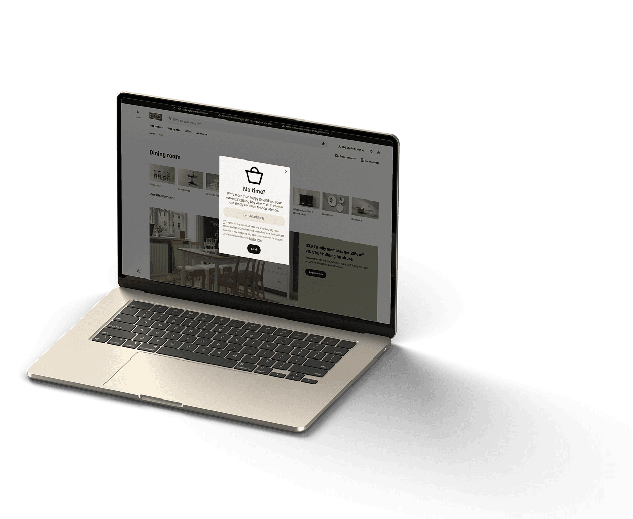 Laptop displaying Sovendus Optimize product screen