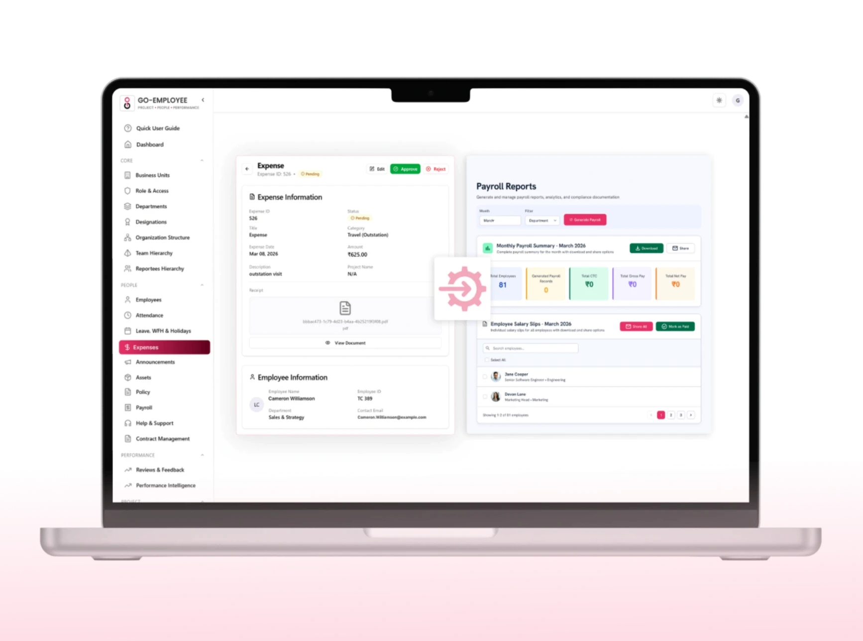 Go Employee Payroll Integrated Reimbursements