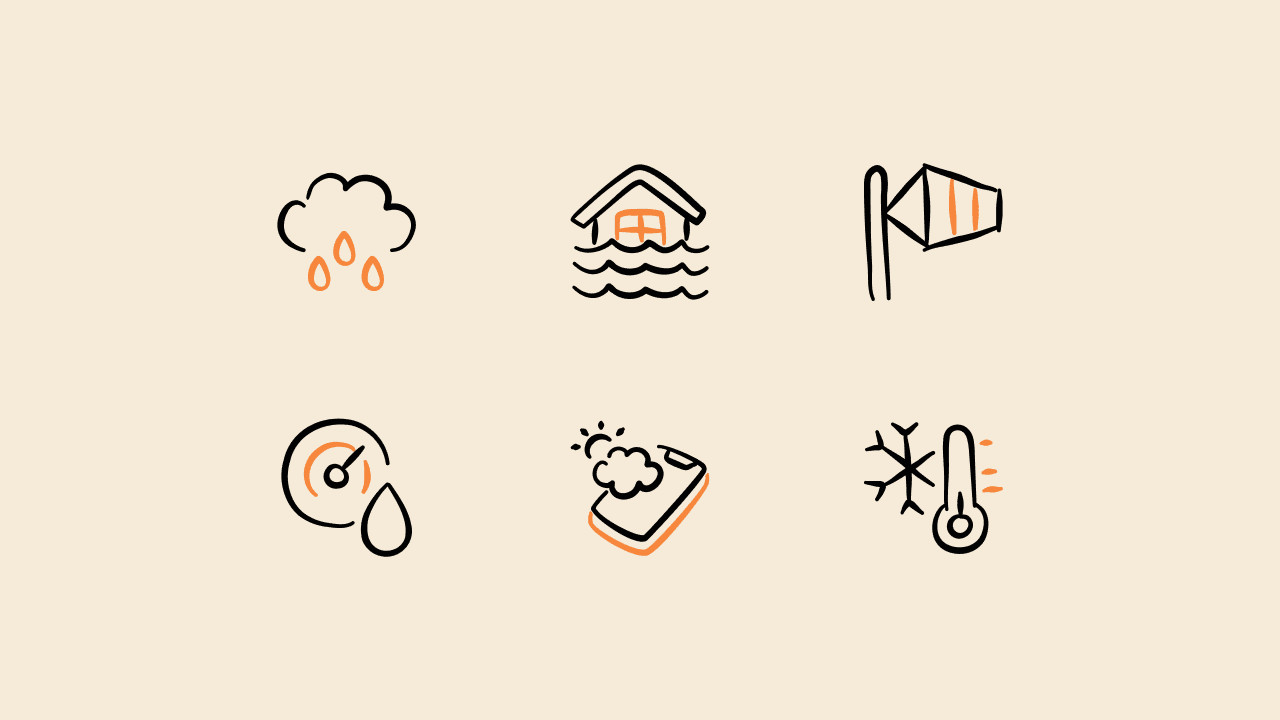 Freehand Duo Weather Icon Set