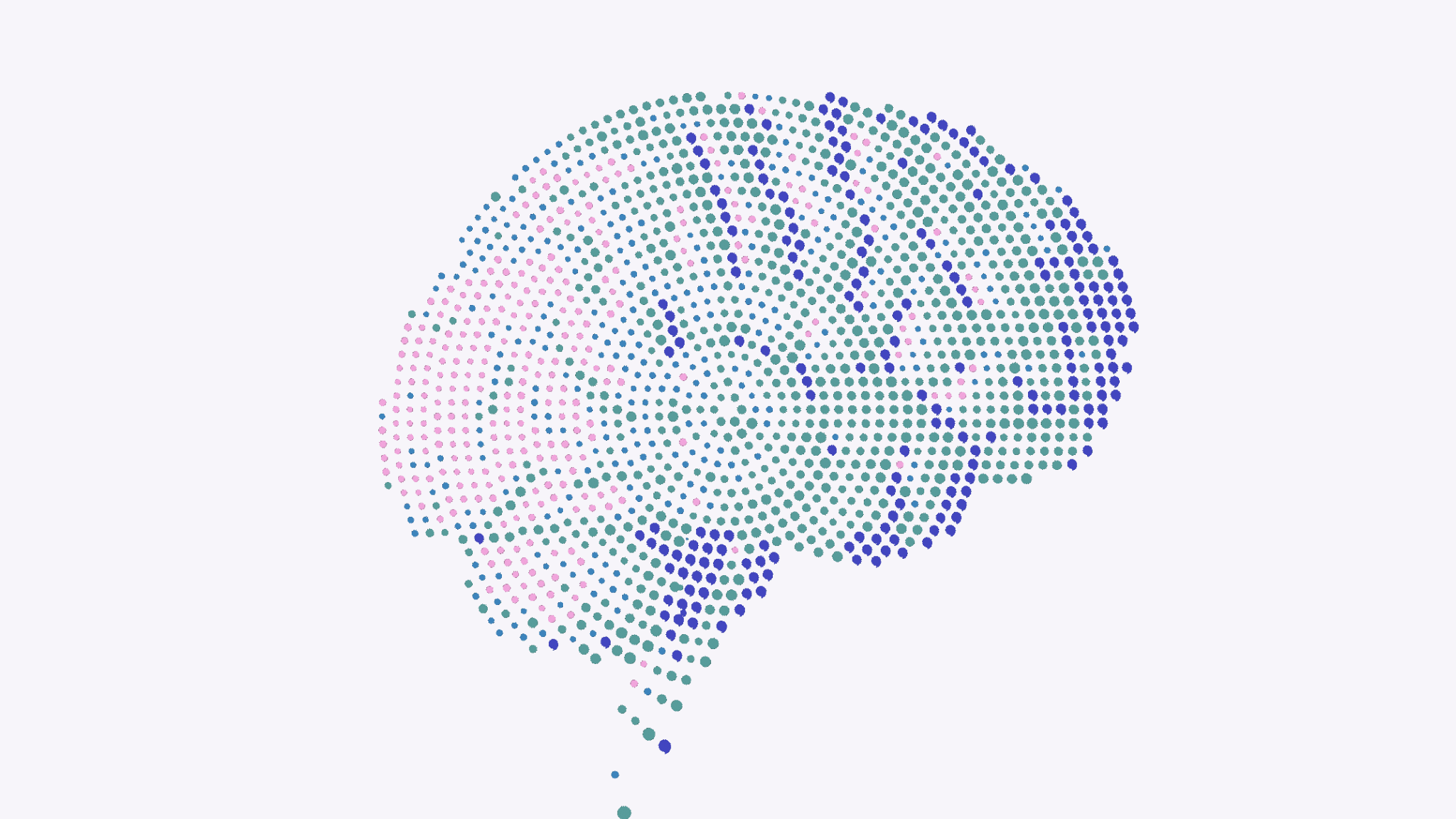 An AI looking brain sits on a white background