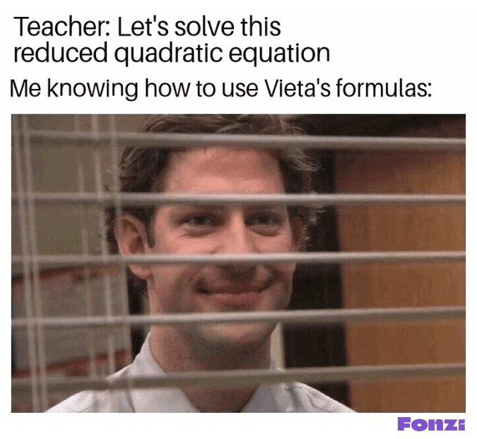 Meme featuring character peeking through blinds with a smirk.
