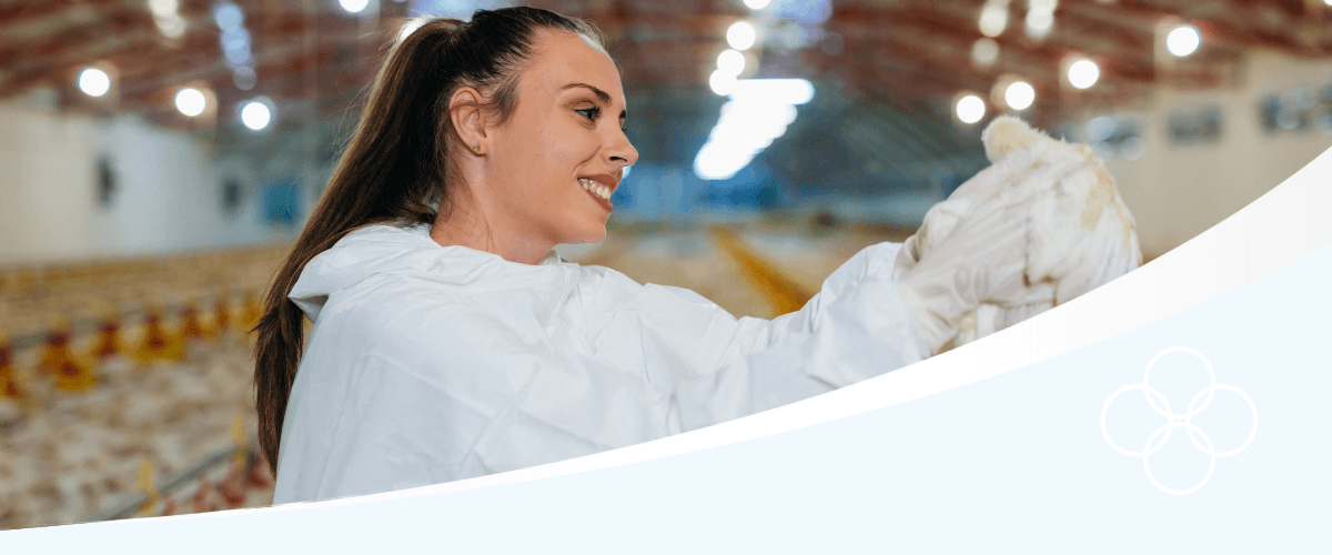 Champrix advisor holding a broiler