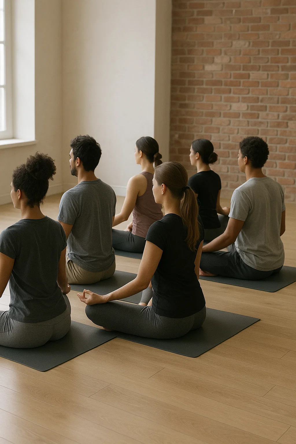 group of people doing yoga