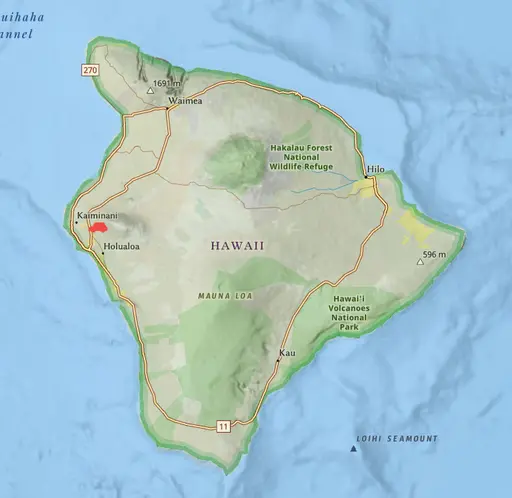 Big Island Hawaii Map for Car Rental