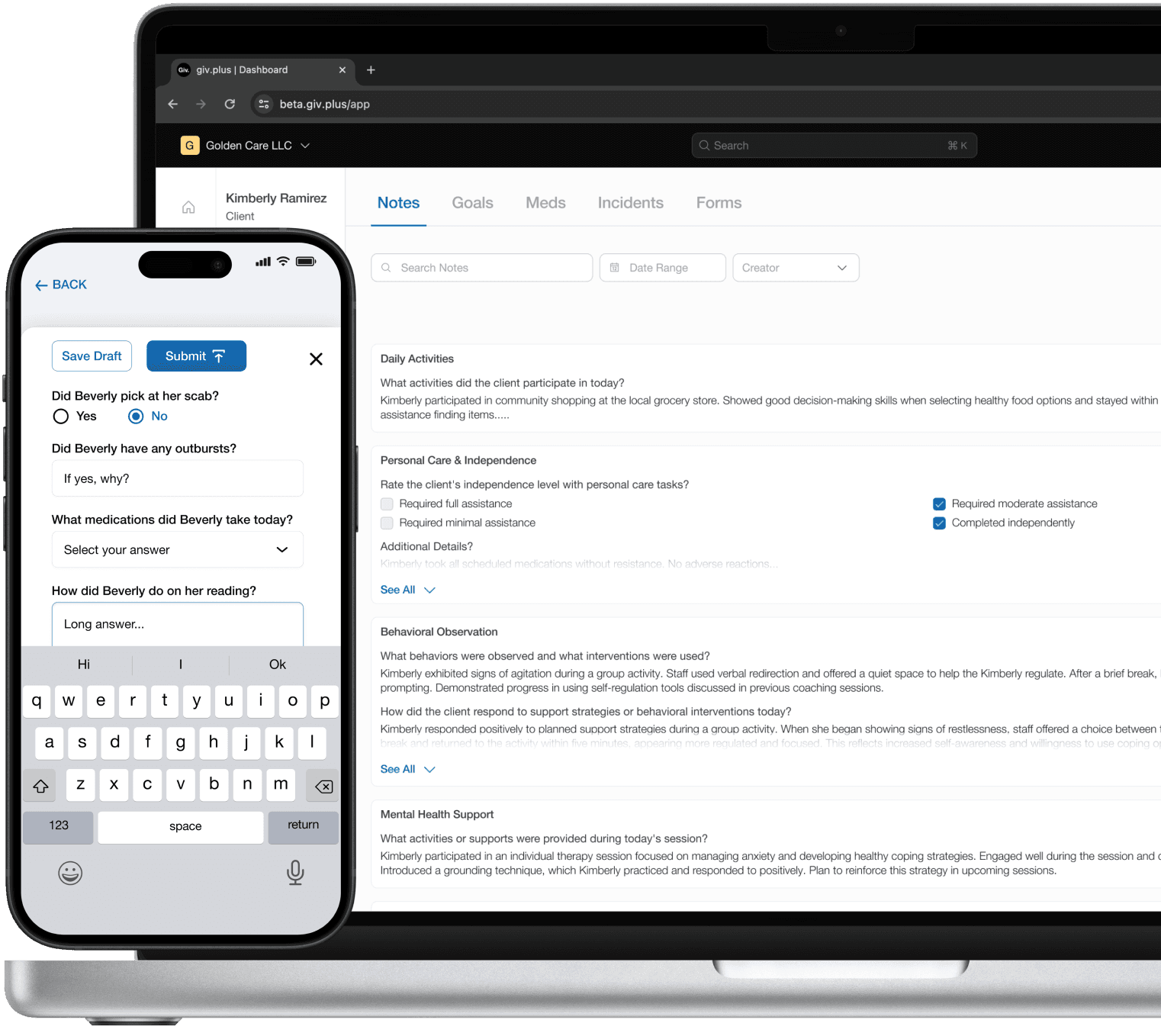 Desktop and phone charting.