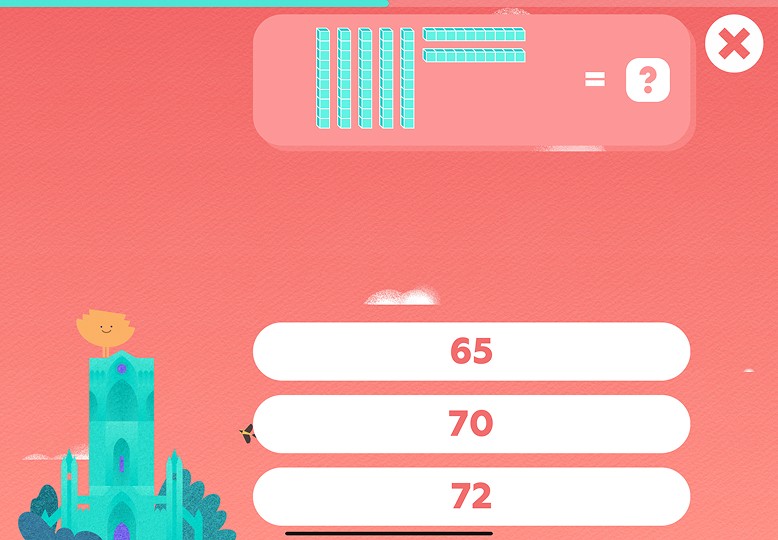 Base ten blocks: count the blocks and choose the correct total