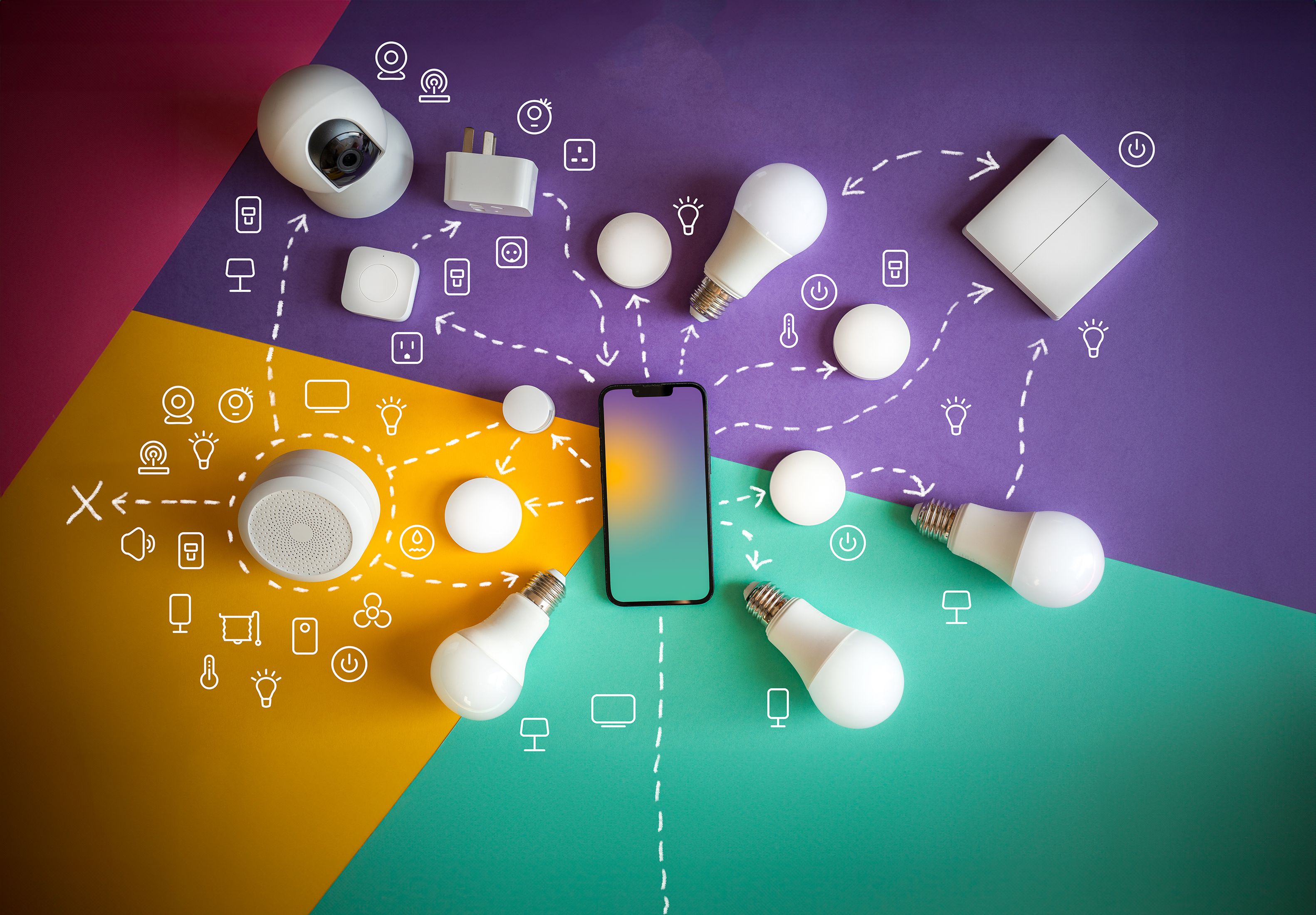 flat-lay-of-smart-home-devices-and-smartphone-showcasing-automation-and-connecti - jakub-zerdzicki (pexels)