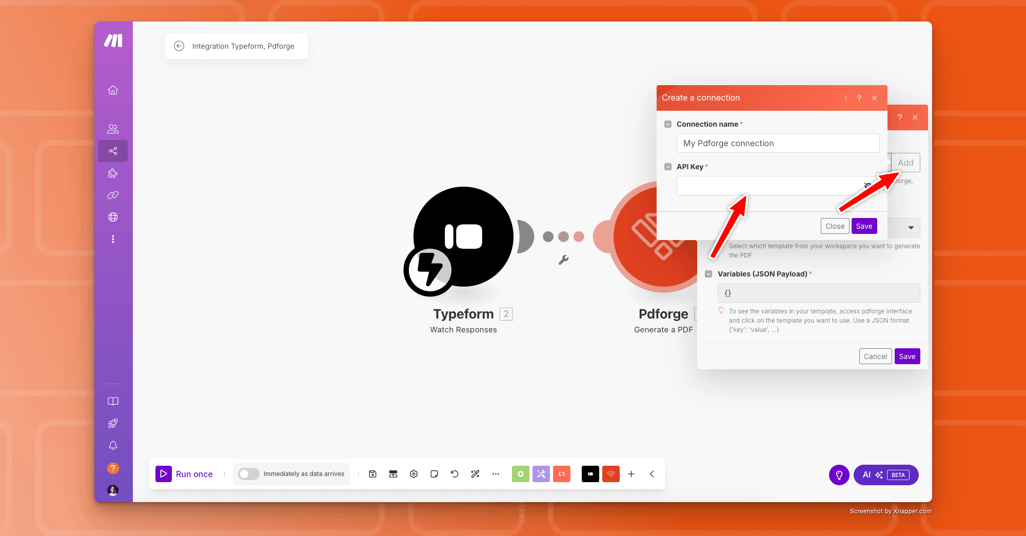 Connecting pdforge with make