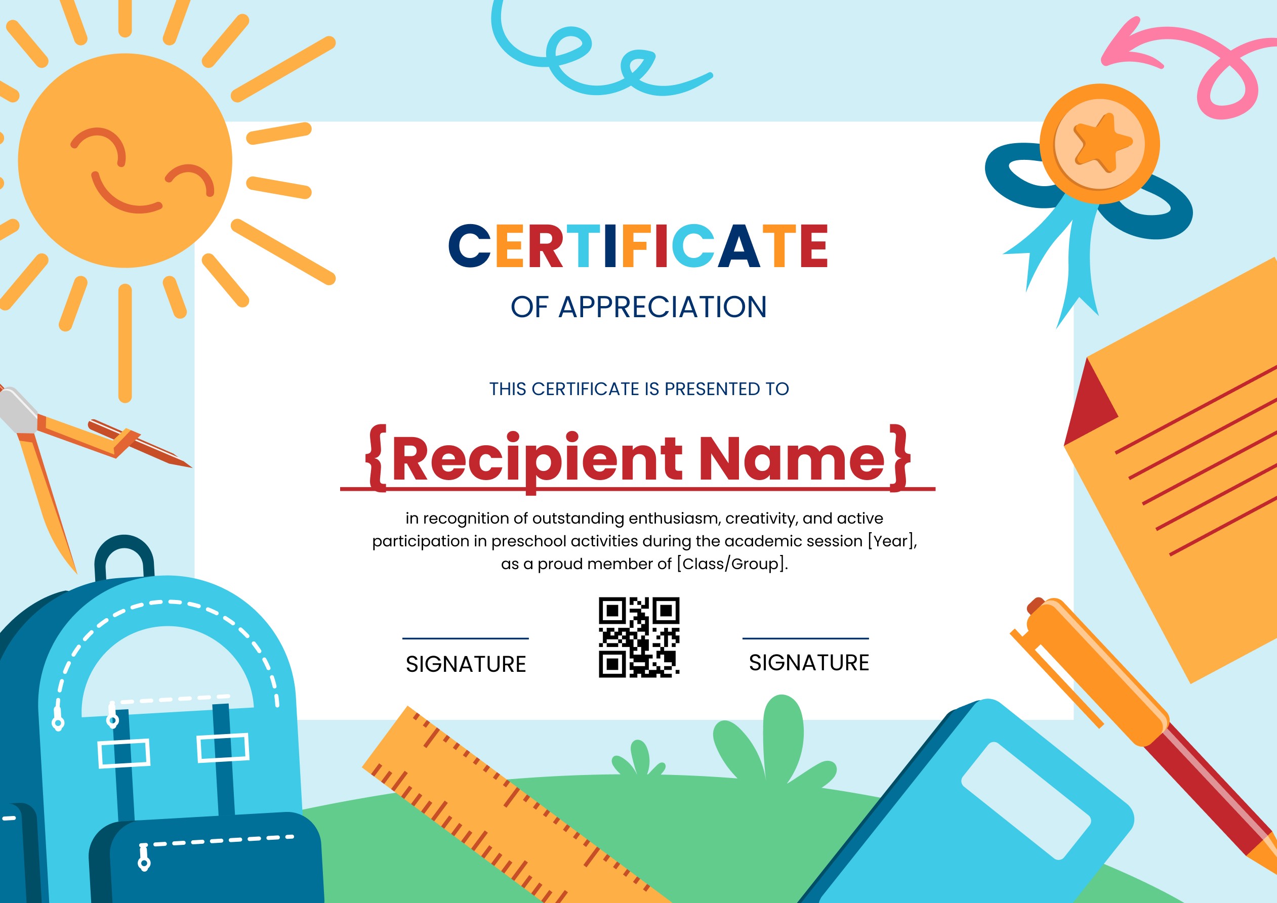 Wauld - Sleek and formal certificate of appreciation template