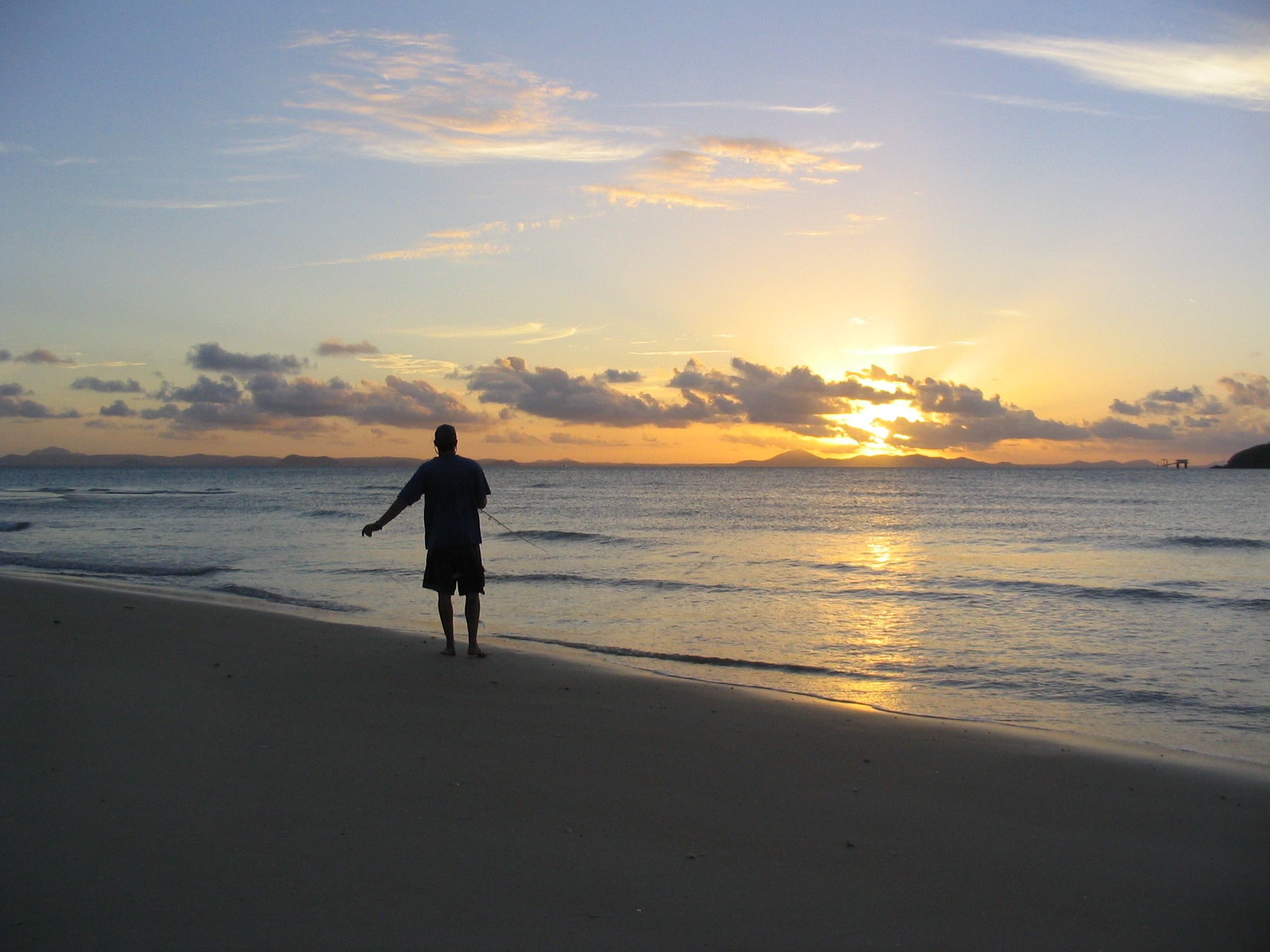 First fire blue smoke at dawn