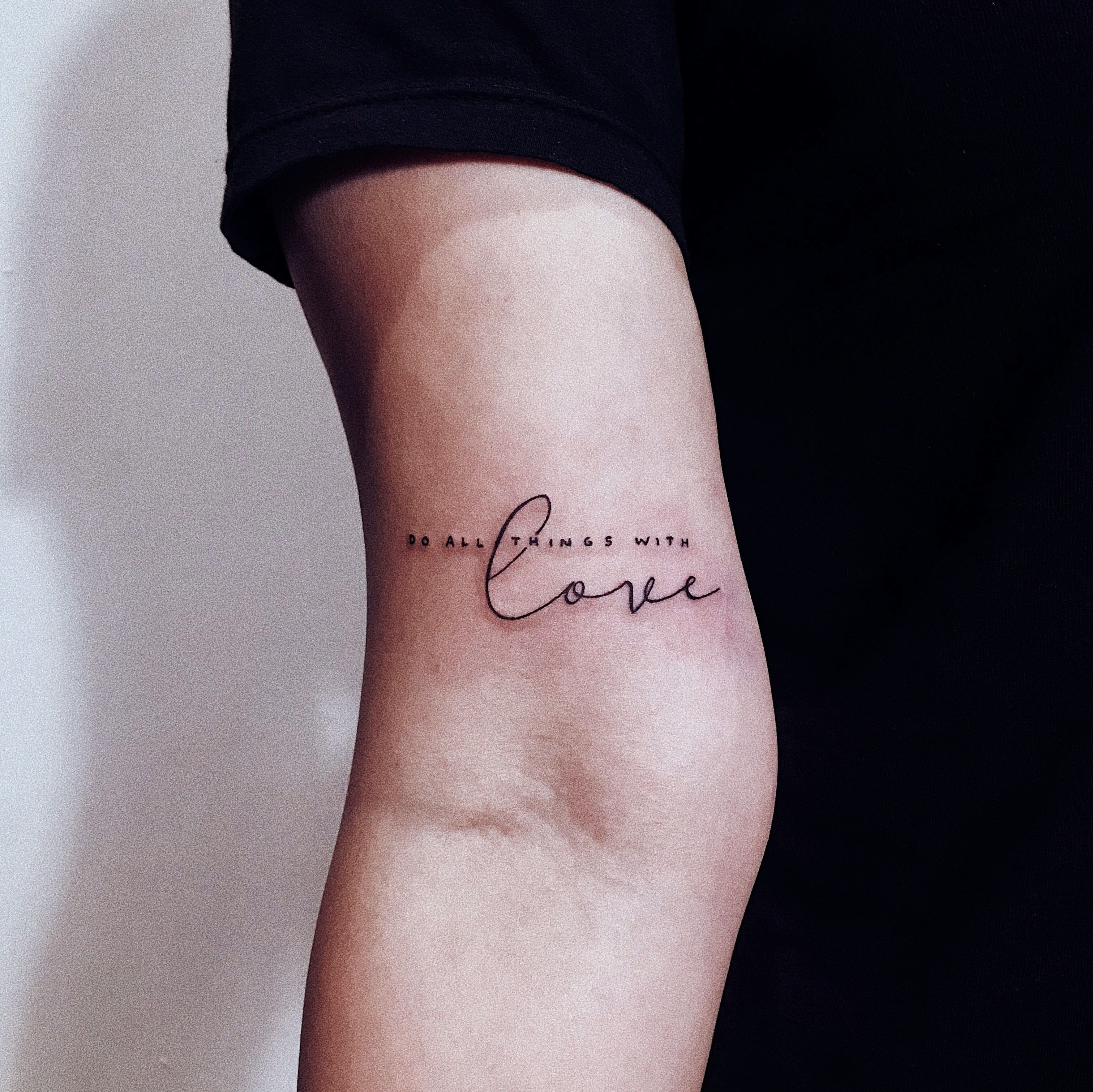 Fineline text tattoo
