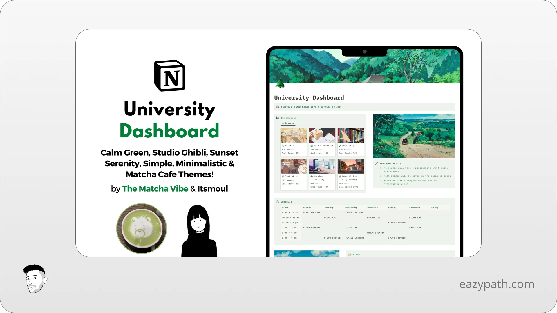 Student Notion Templates - The Matcha Vibe