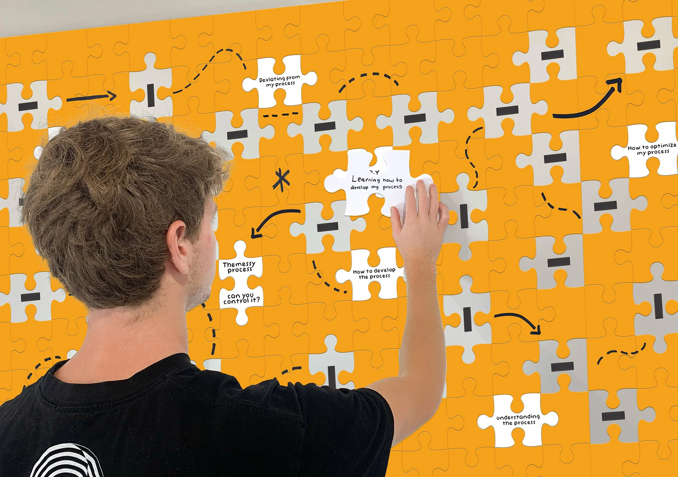 Top view of coffee can mockup with bold black typography on white background