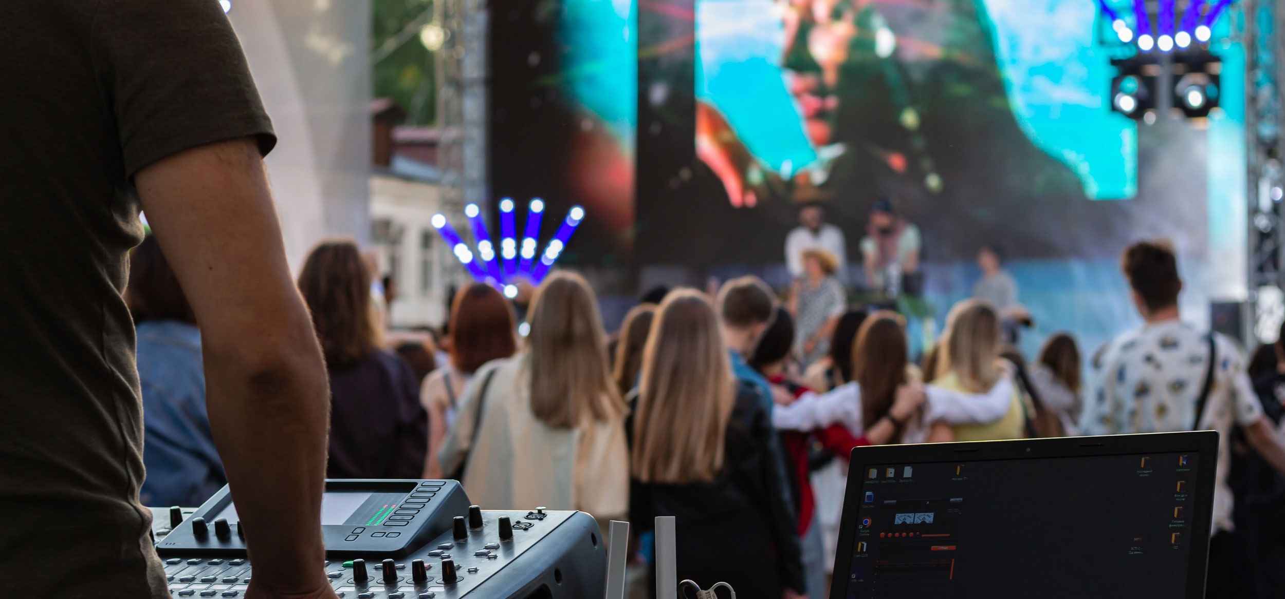 LED Screen in church with congregation