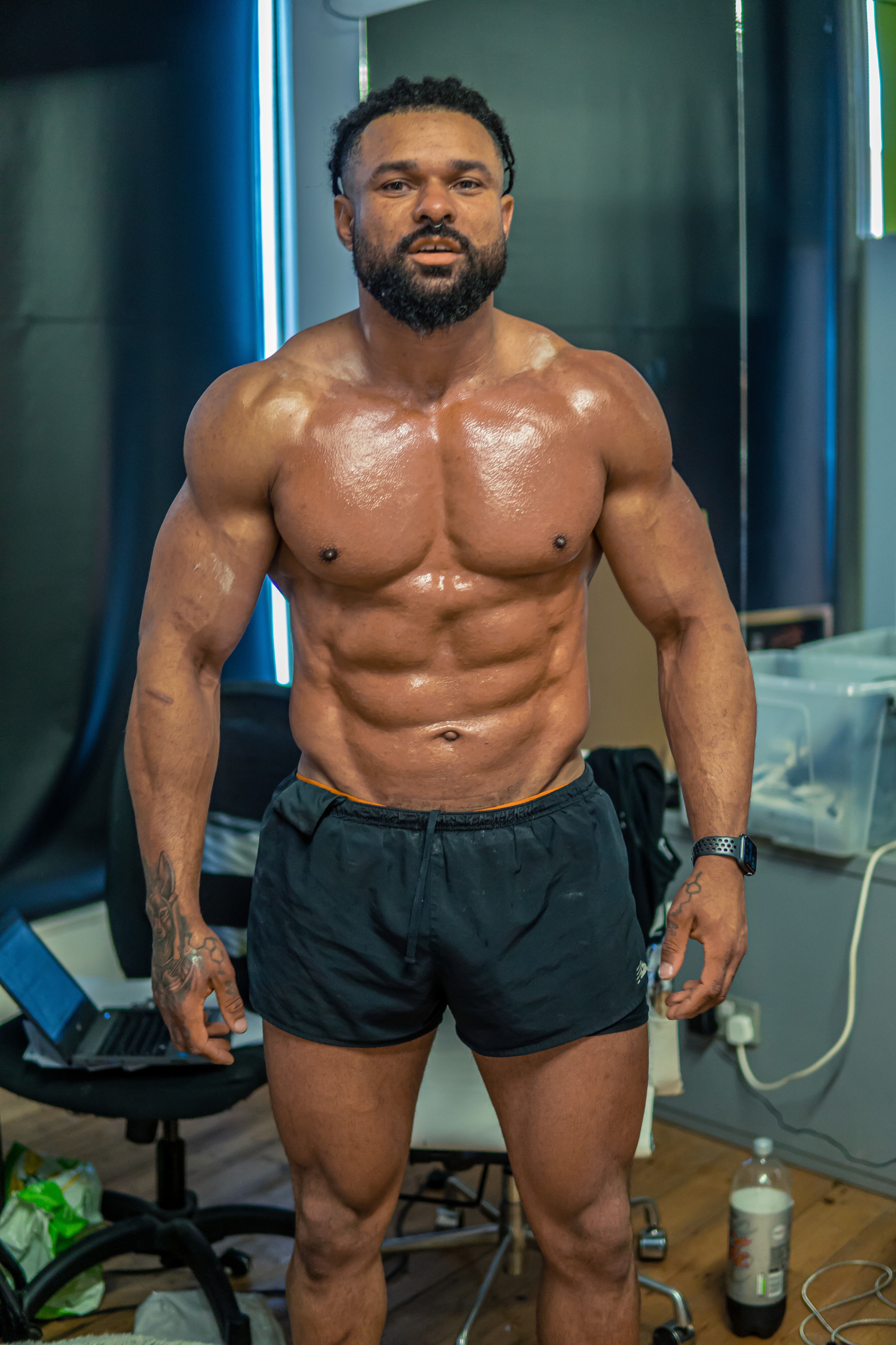 Before and after transformation photos of a Fitnix client