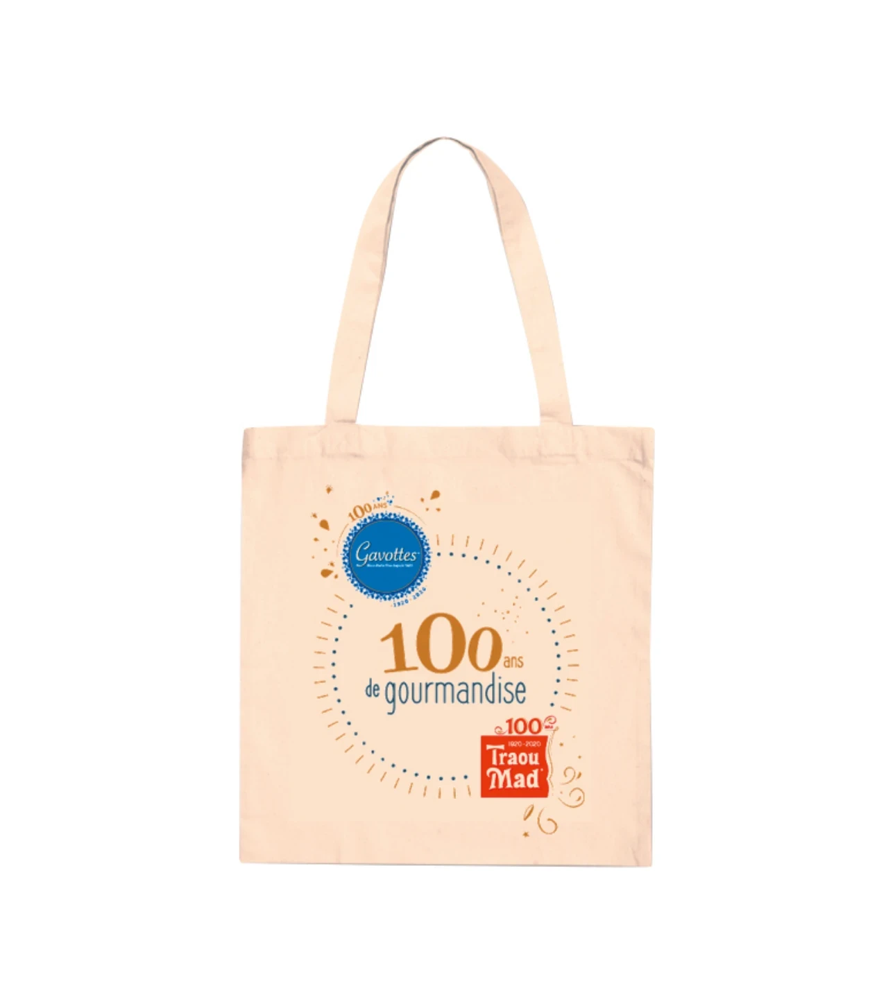 Sac Gavottes avec inscrit "100 ans de gourmandise"