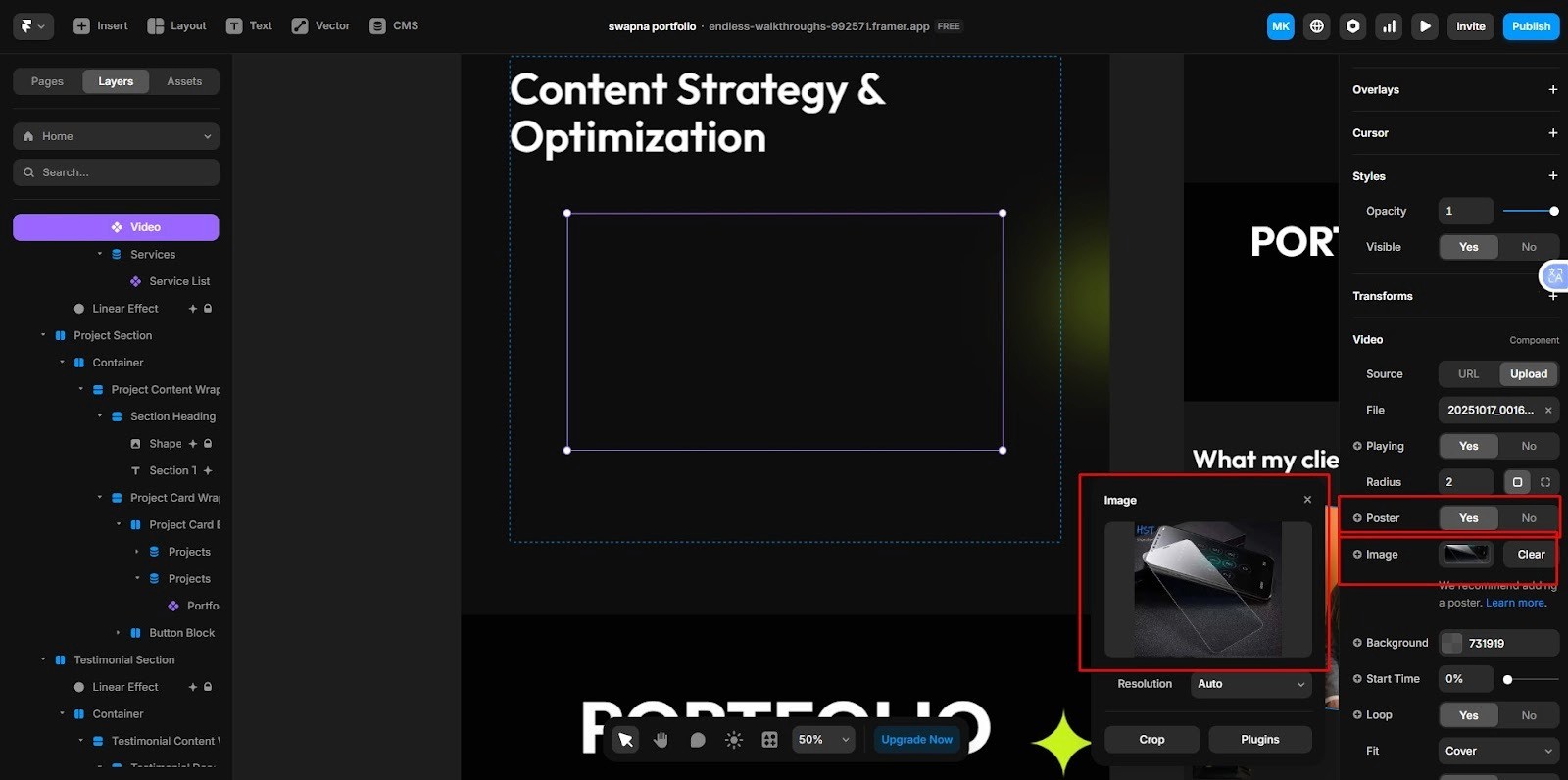 style your video with poster image, background, and rounded corners