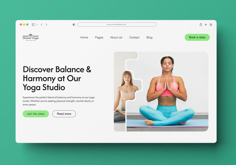 Shanti Yoga GHL website template for Yoga Studios