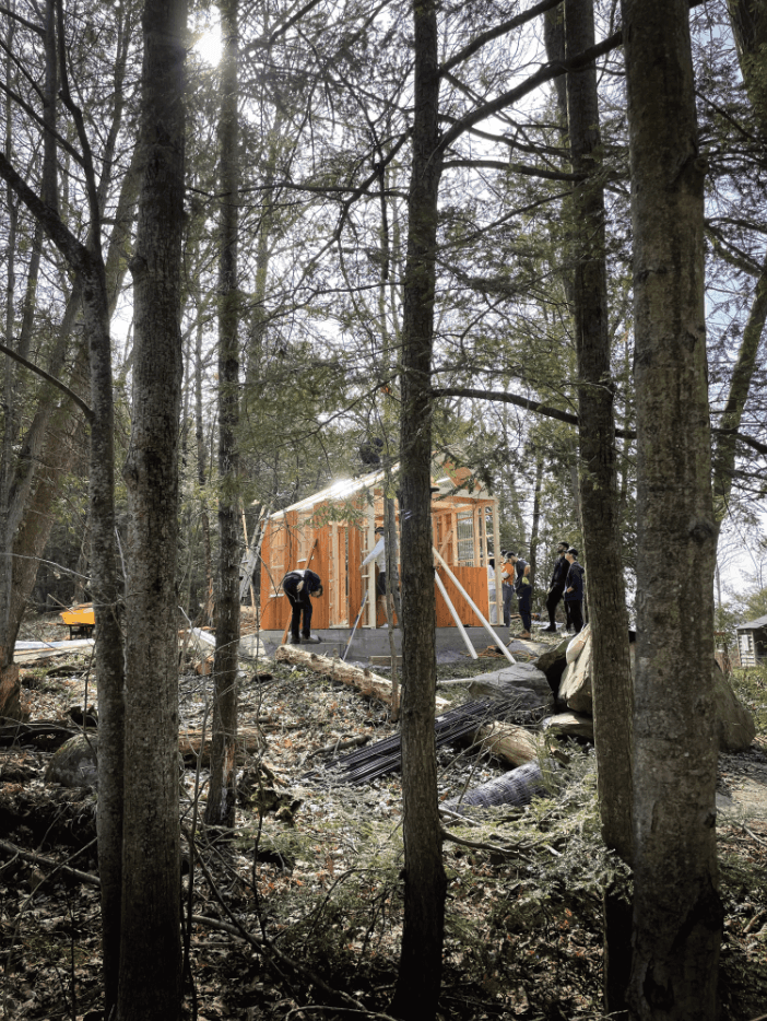 Paddock being built by a group of students, including myself.