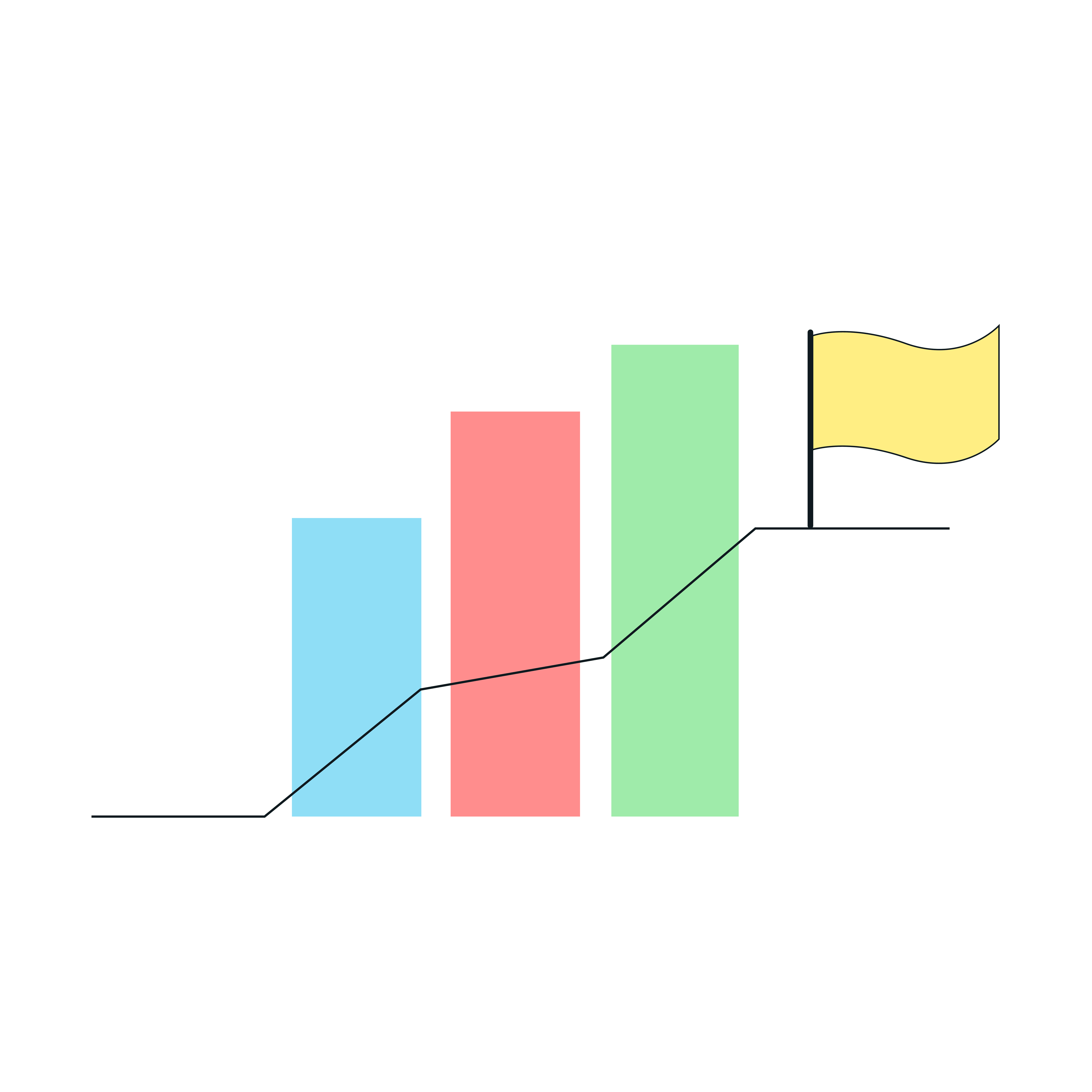 GTM 전략(시장 진출 전략)을 통해 성장하는 B2B 비즈니스를 표현한 일러스트