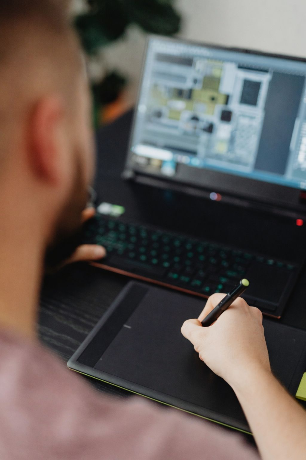Silhouetted Basketball Player in Motion
