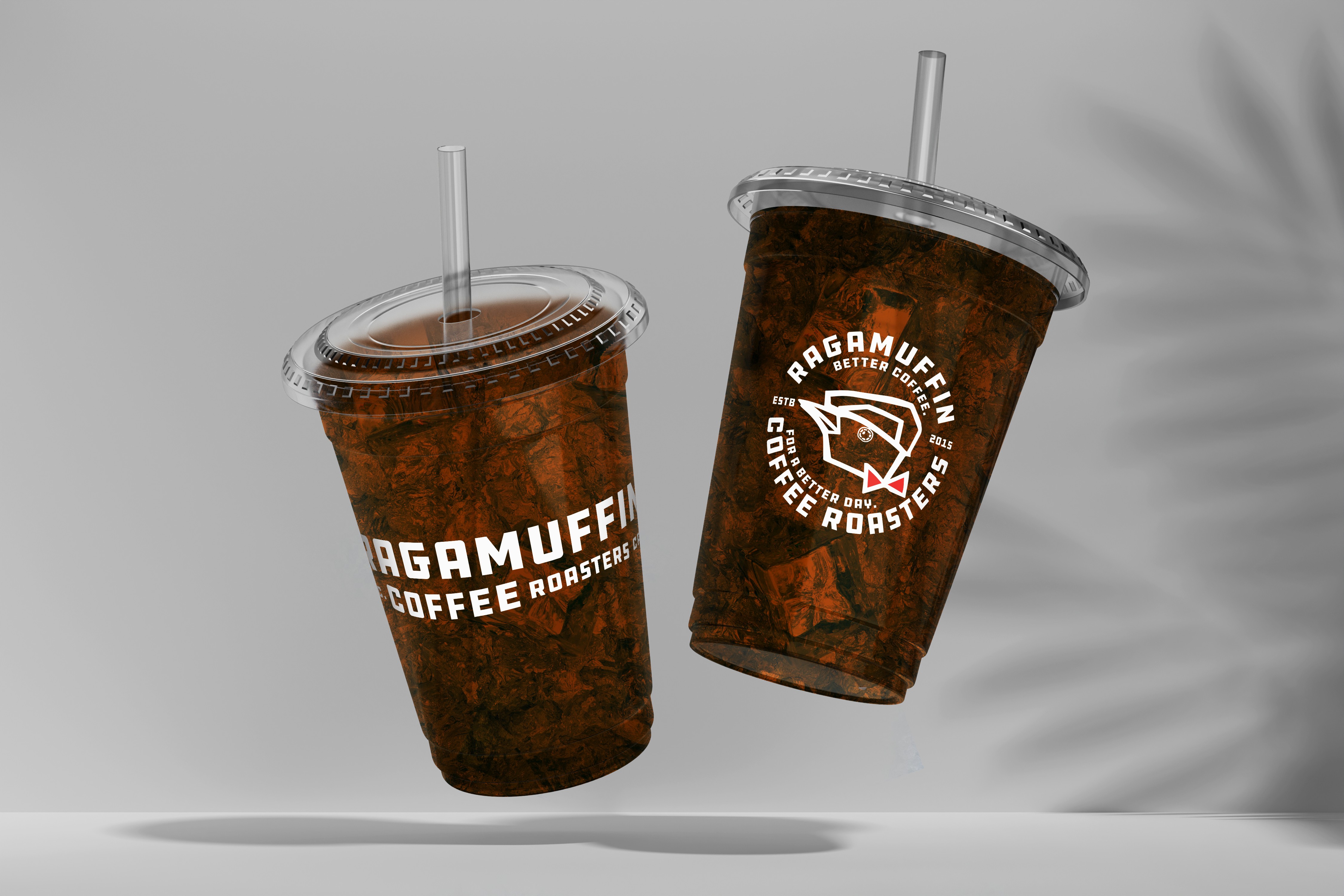 Ragamuffin iced coffee cups with branded logo