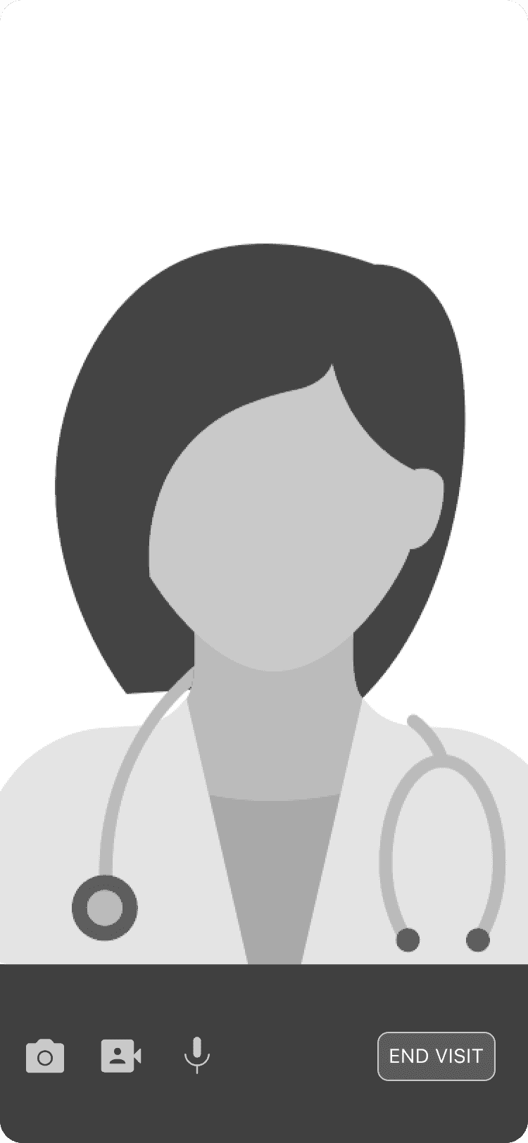 Screen with simulated telehealth visit