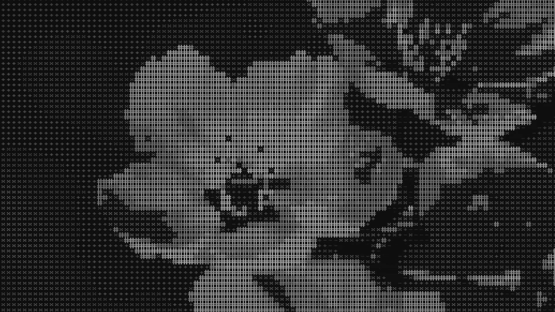 Black-and-white halftone flower