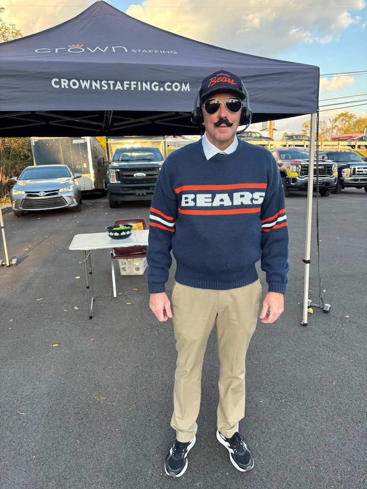 Portrait of portfolio creator – back view