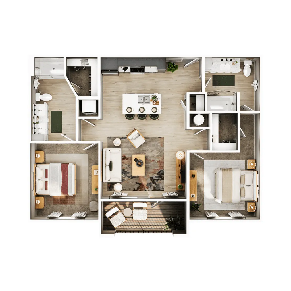 The Kin Floorplan With Furniture