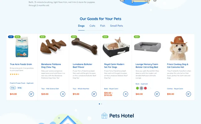 Pet Care Website Design