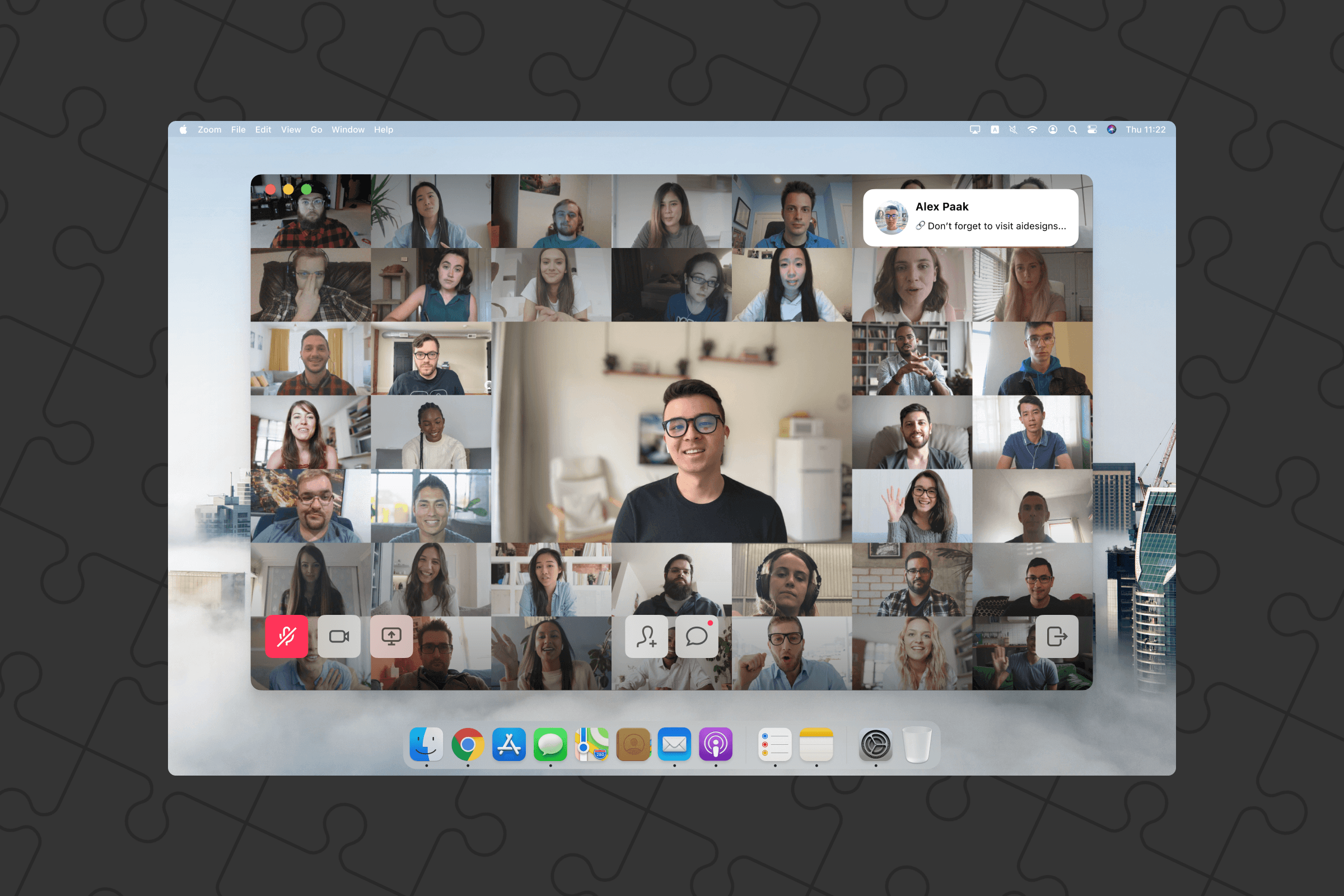 Zoom call with students