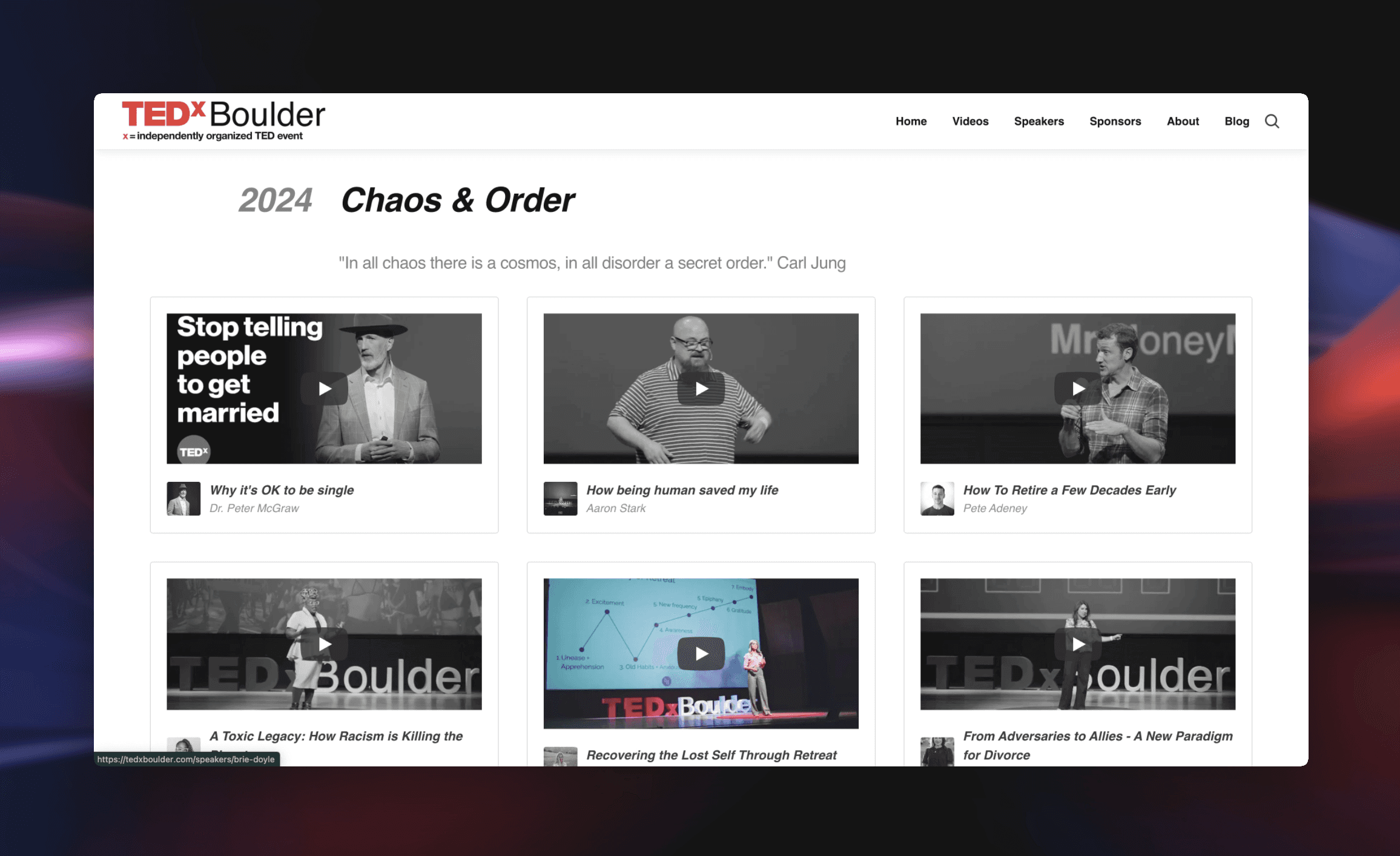 tedxboulder videos page