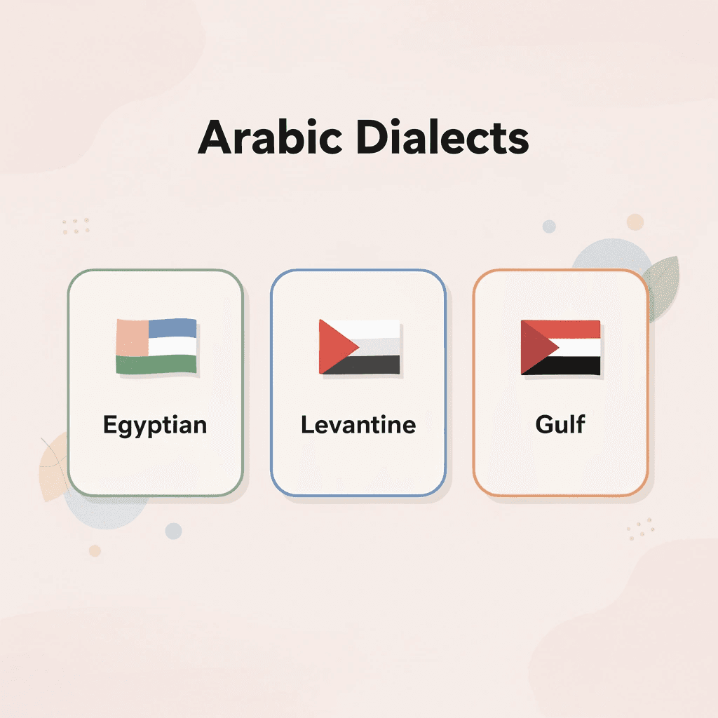 Three Arabic dialect options available in Kalam