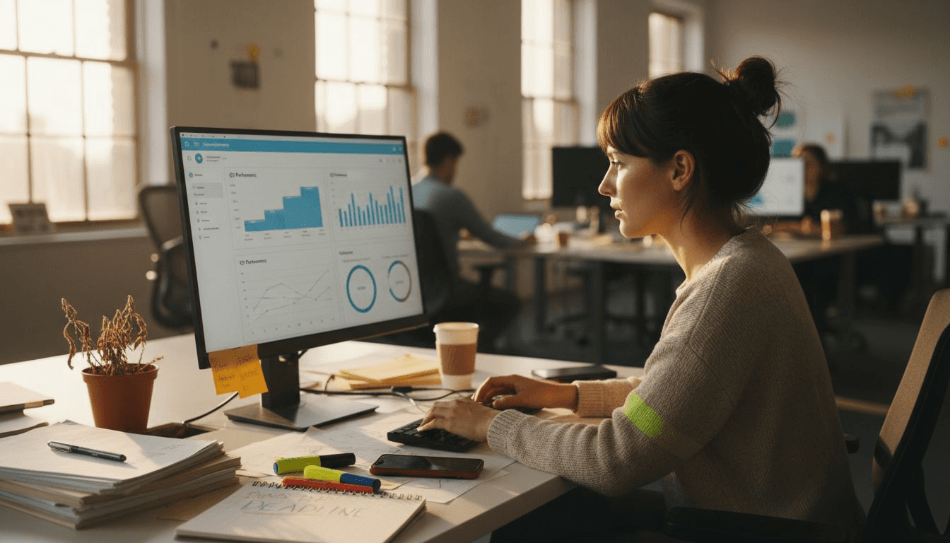 Digital marketer analyzing campaign performance data