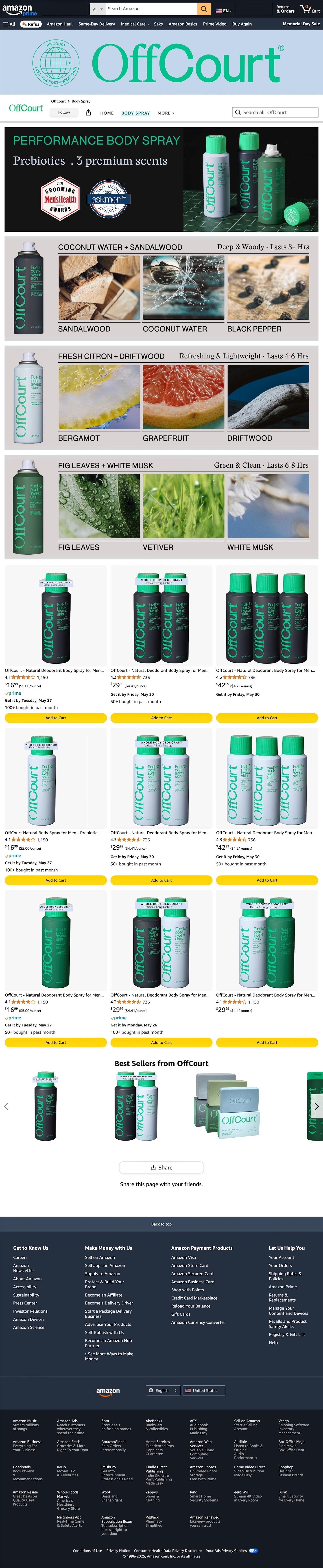 Offcourt Amazon collection page